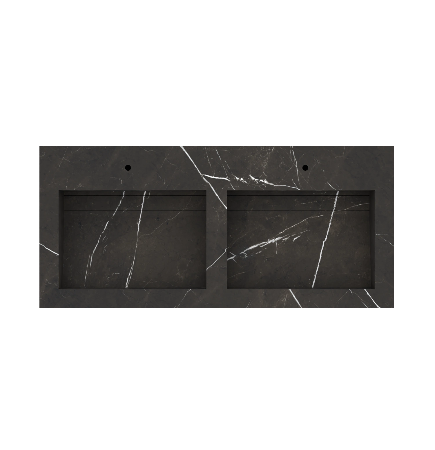 Xeraloox Duo Eterna 120 luxe keramische wastafel op maat gemaakt in Pietra Grey marmerlook - afbeelding 5