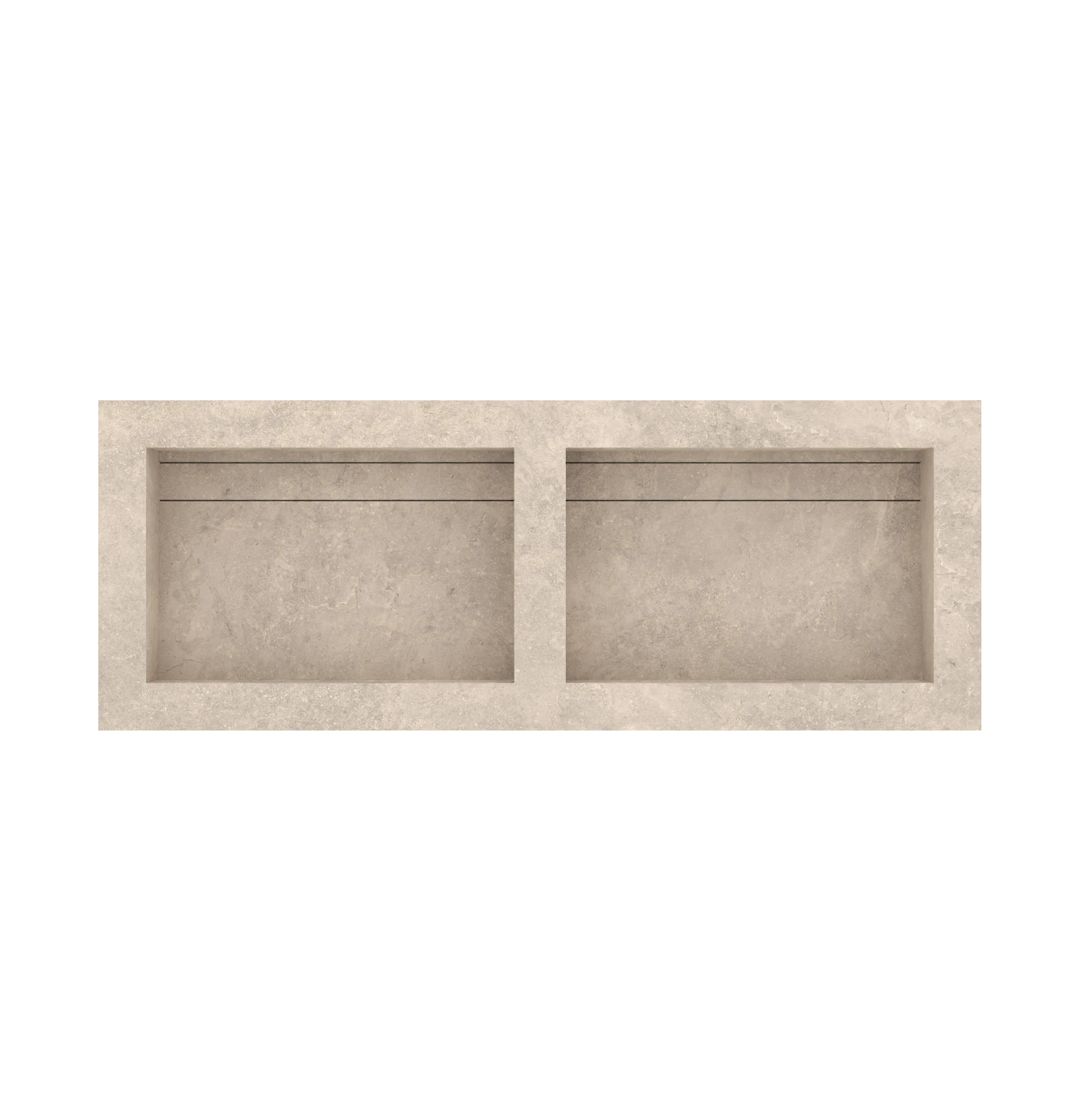 Xeraloox Duo Eterna 120 luxe keramische wastafel op maat gemaakt in Sabbia natuursteenlook - afbeelding 4