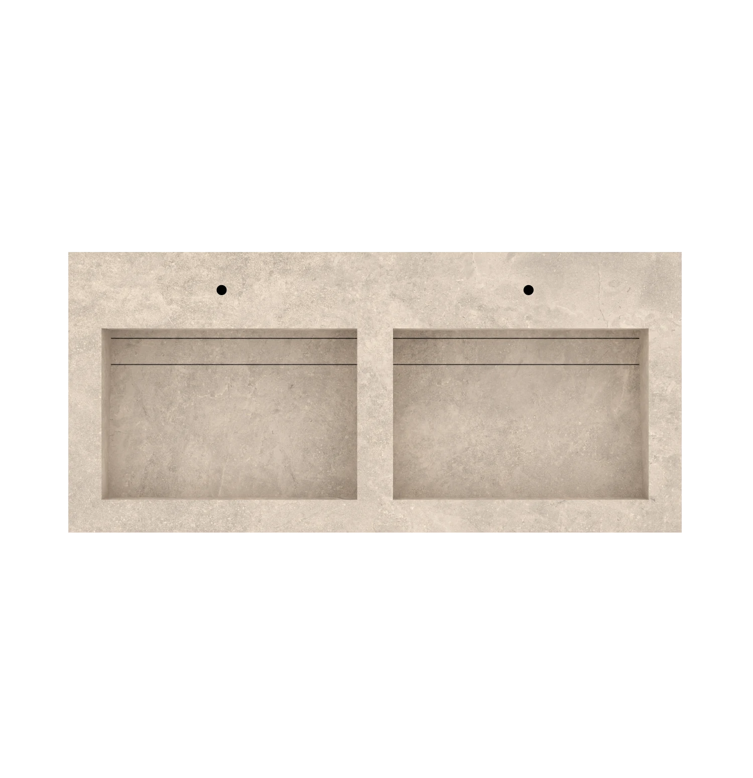 Xeraloox Duo Eterna 120 luxe keramische wastafel op maat gemaakt in Sabbia natuursteenlook - afbeelding 5