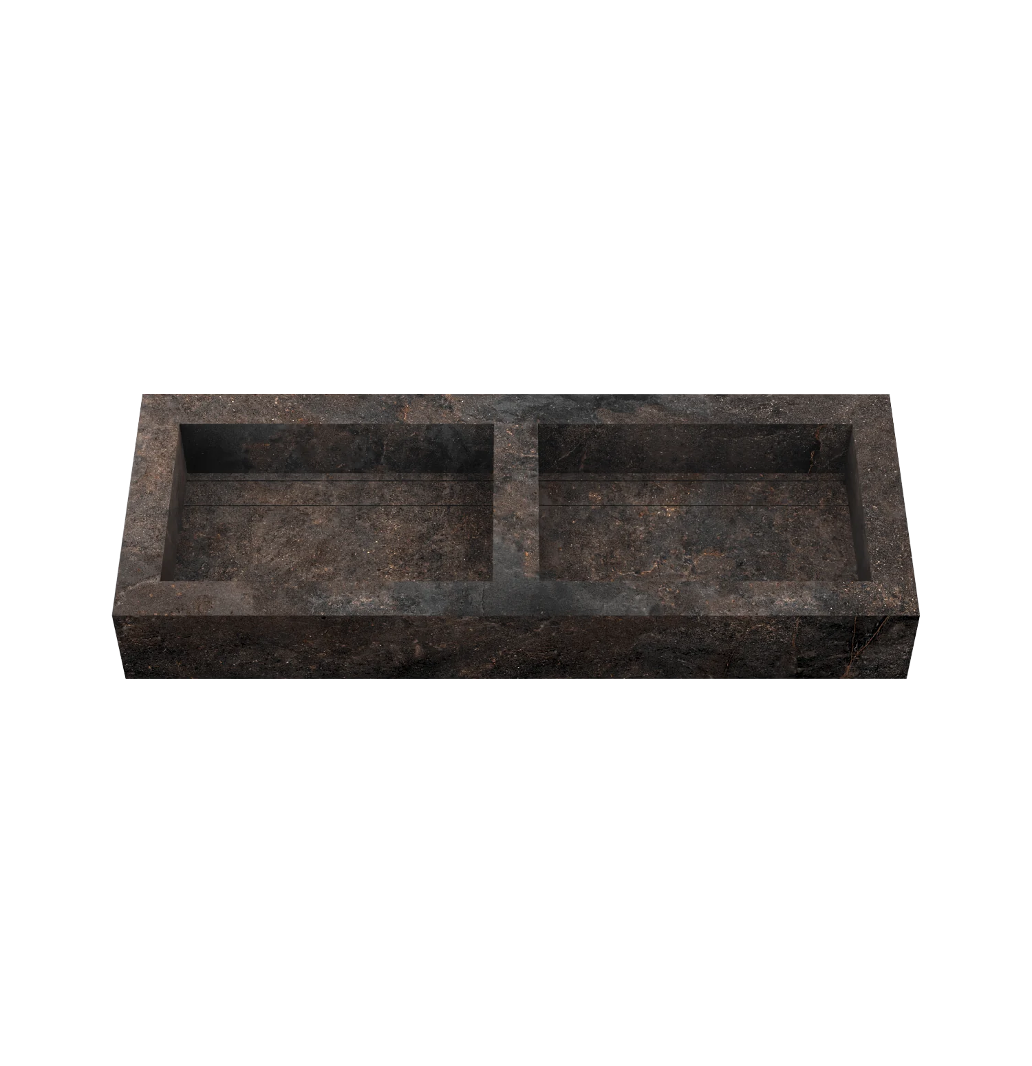 Xeraloox Duo Eterna 120 luxe keramische wastafel op maat gemaakt in Toscano natuursteenlook - afbeelding 2