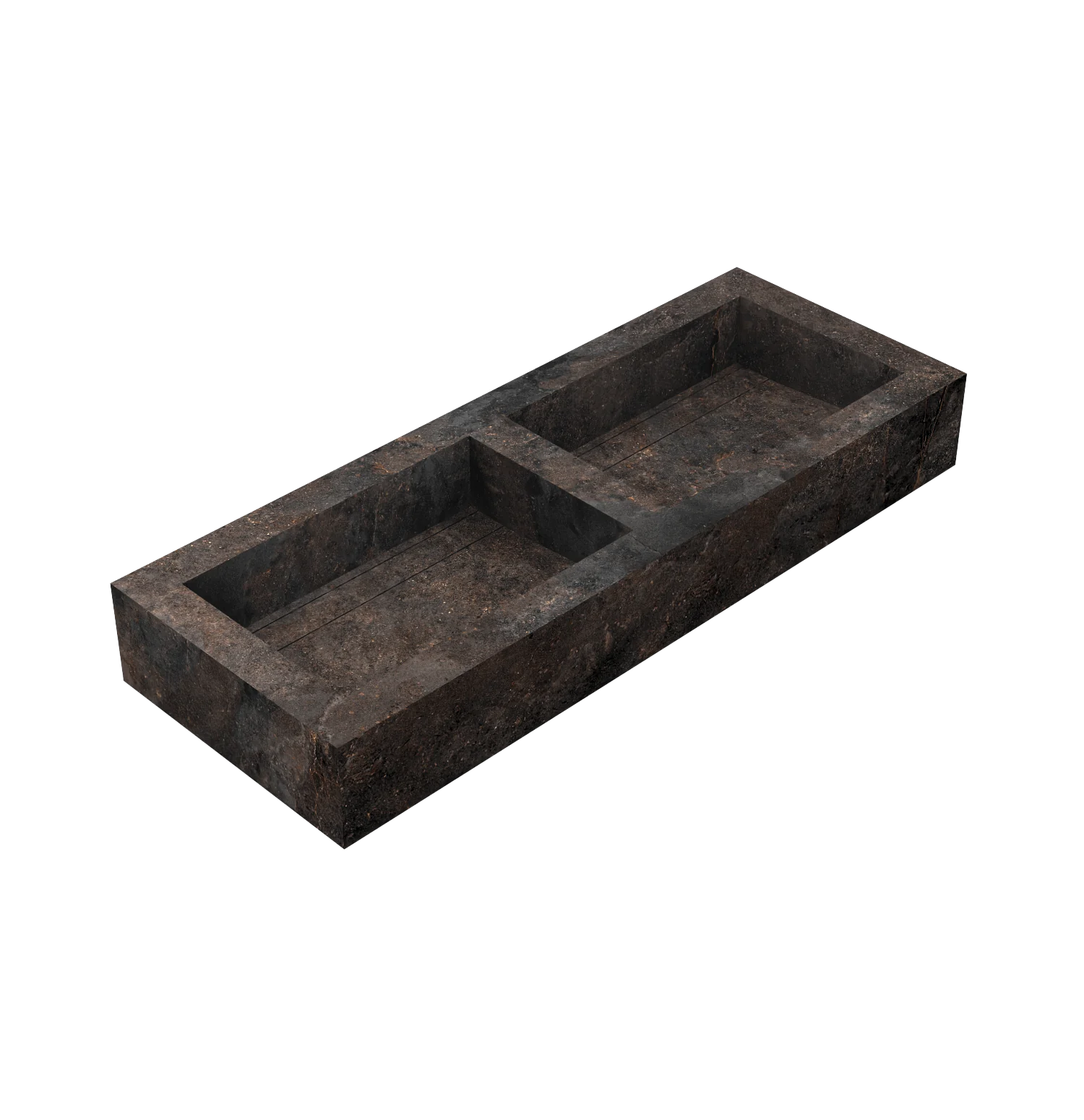 Xeraloox Duo Eterna 120 luxe keramische wastafel op maat gemaakt in Toscano natuursteenlook - afbeelding 3