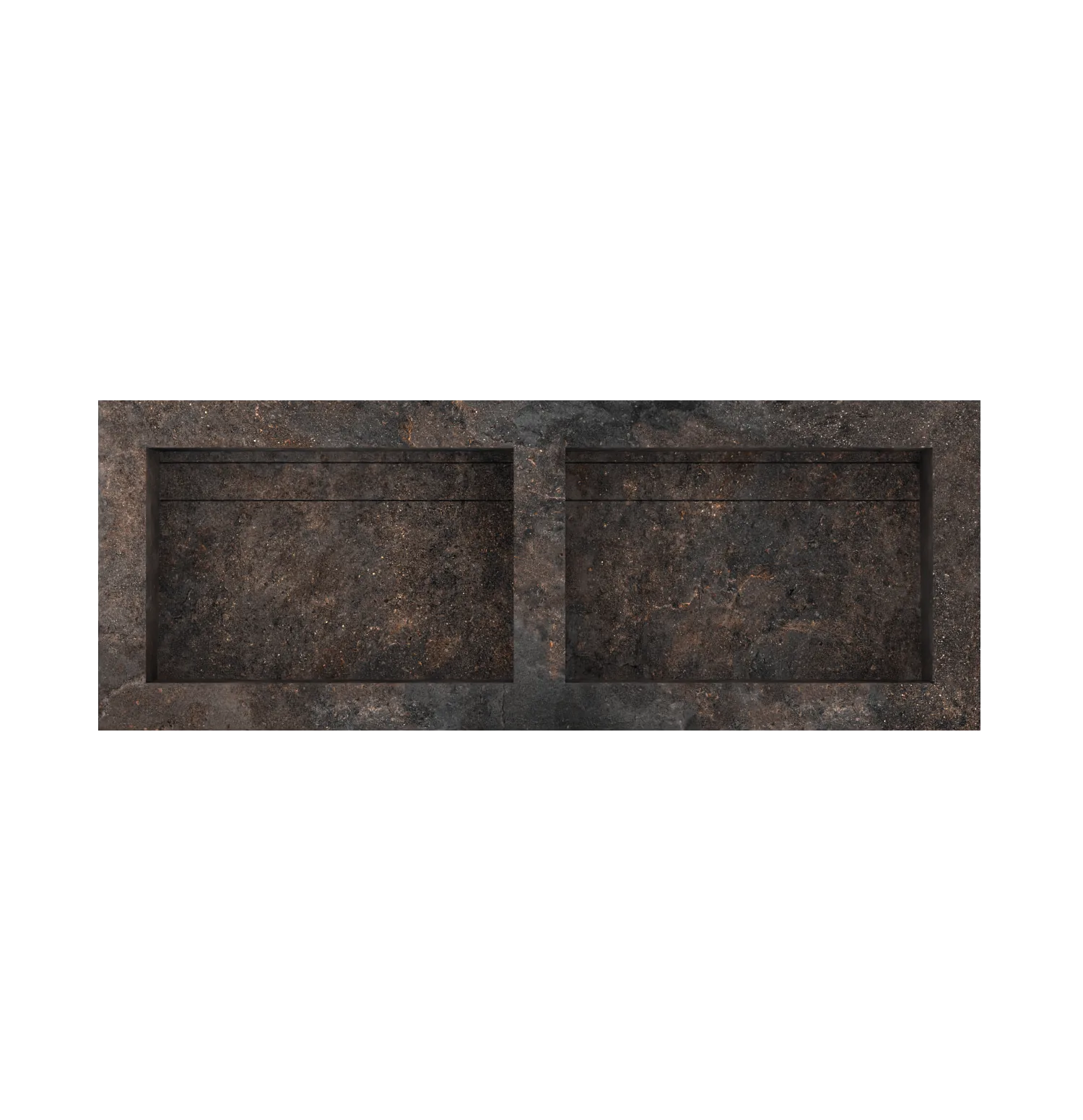 Xeraloox Duo Eterna 120 luxe keramische wastafel op maat gemaakt in Toscano natuursteenlook - afbeelding 4