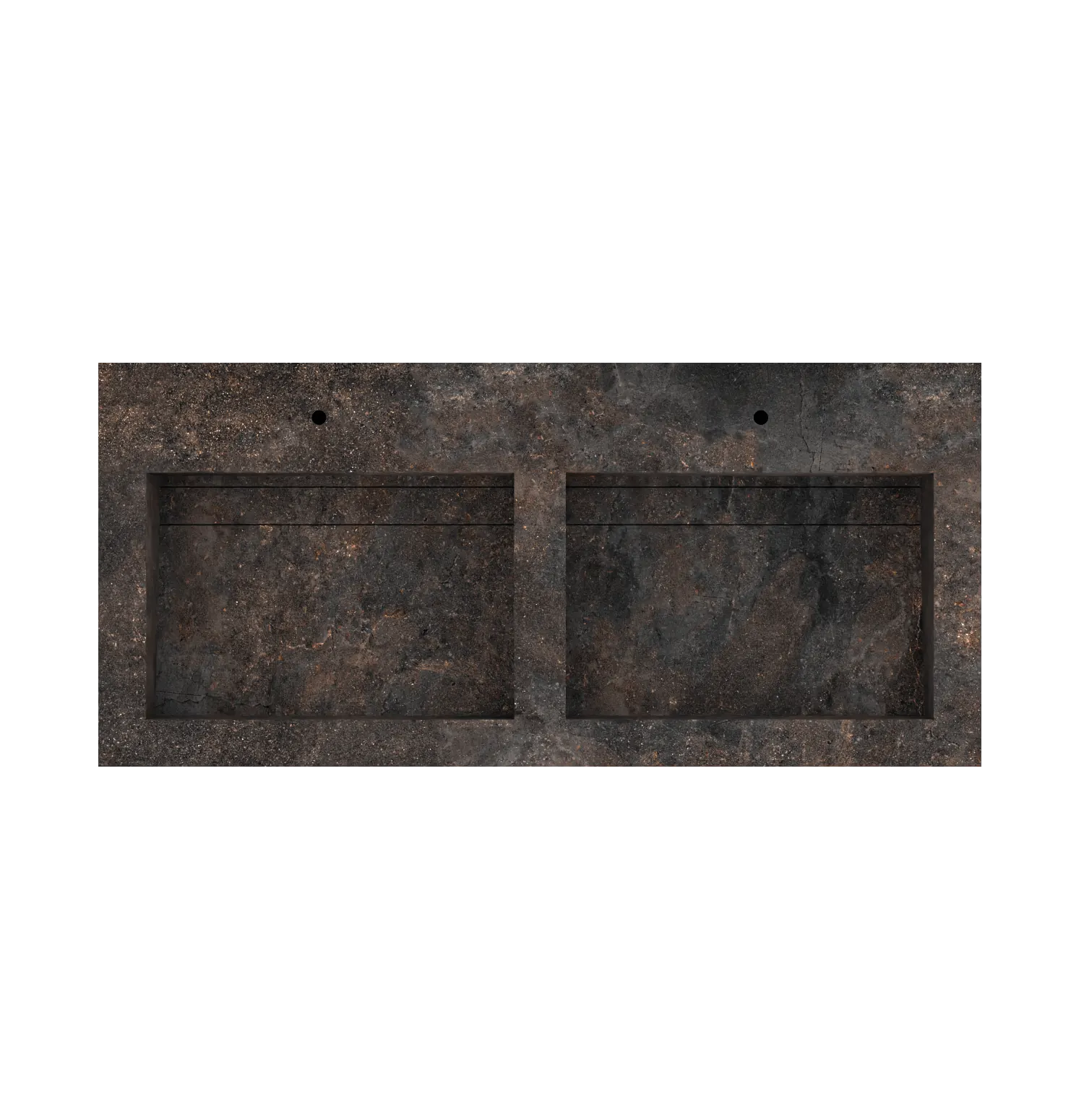 Xeraloox Duo Eterna 120 luxe keramische wastafel op maat gemaakt in Toscano natuursteenlook - afbeelding 5