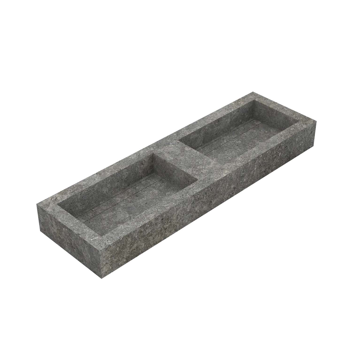 Xeraloox Duo Eterna 150 luxe keramische wastafel op maat gemaakt in Anthracite natuursteenlook - afbeelding 3