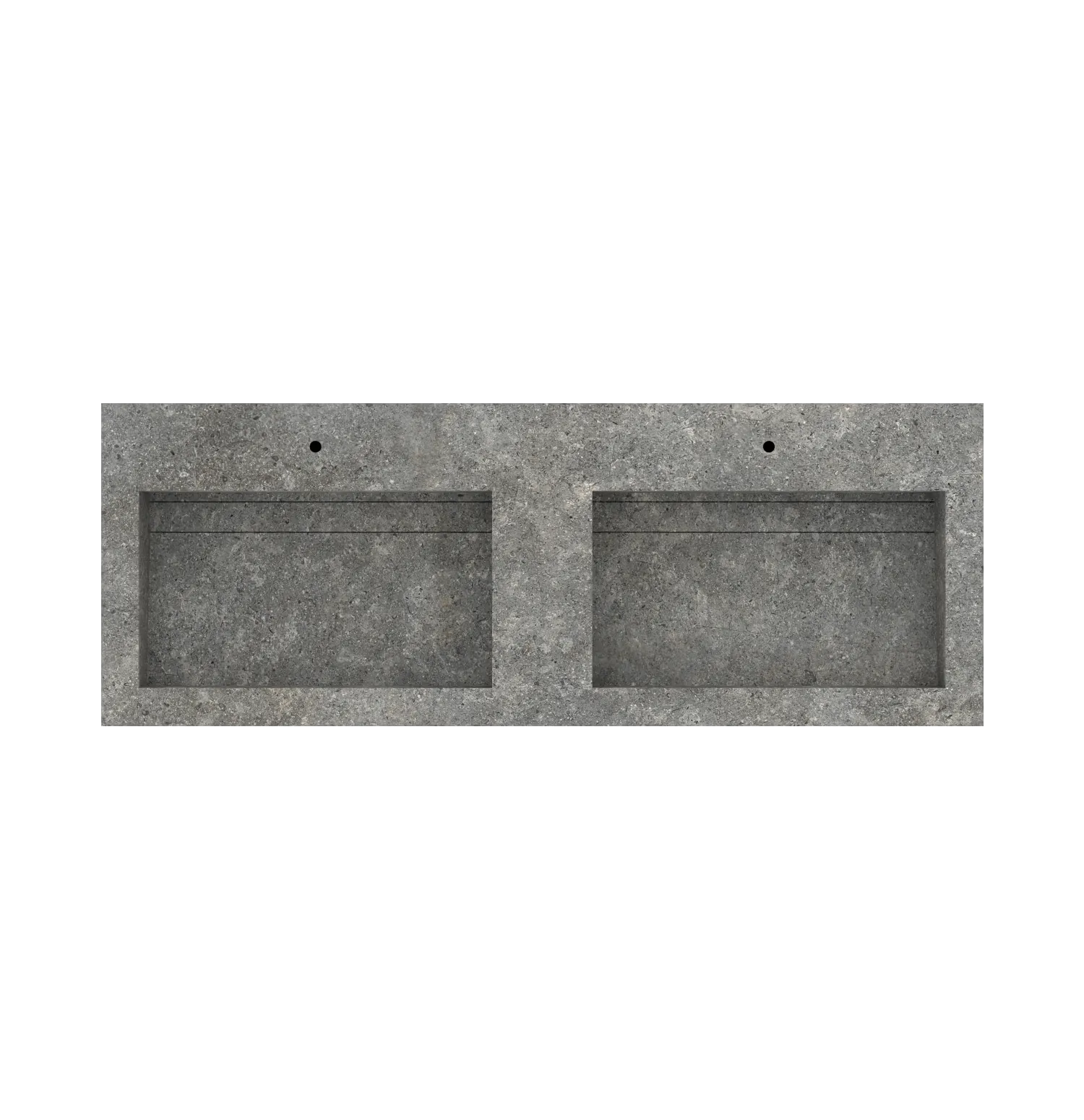 Xeraloox Duo Eterna 150 luxe keramische wastafel op maat gemaakt in Anthracite natuursteenlook - afbeelding 5