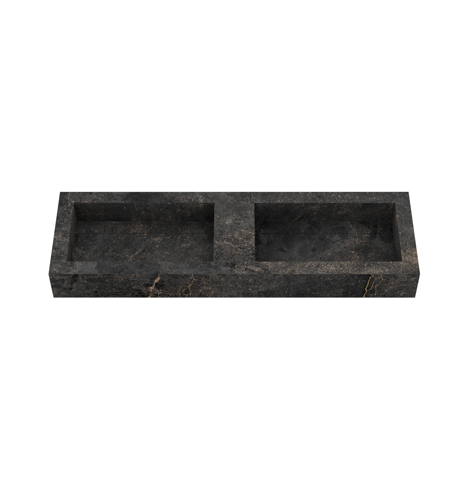 Xeraloox Duo Eterna 150 luxe keramische wastafel op maat gemaakt in Basalto natuursteenlook - afbeelding 2