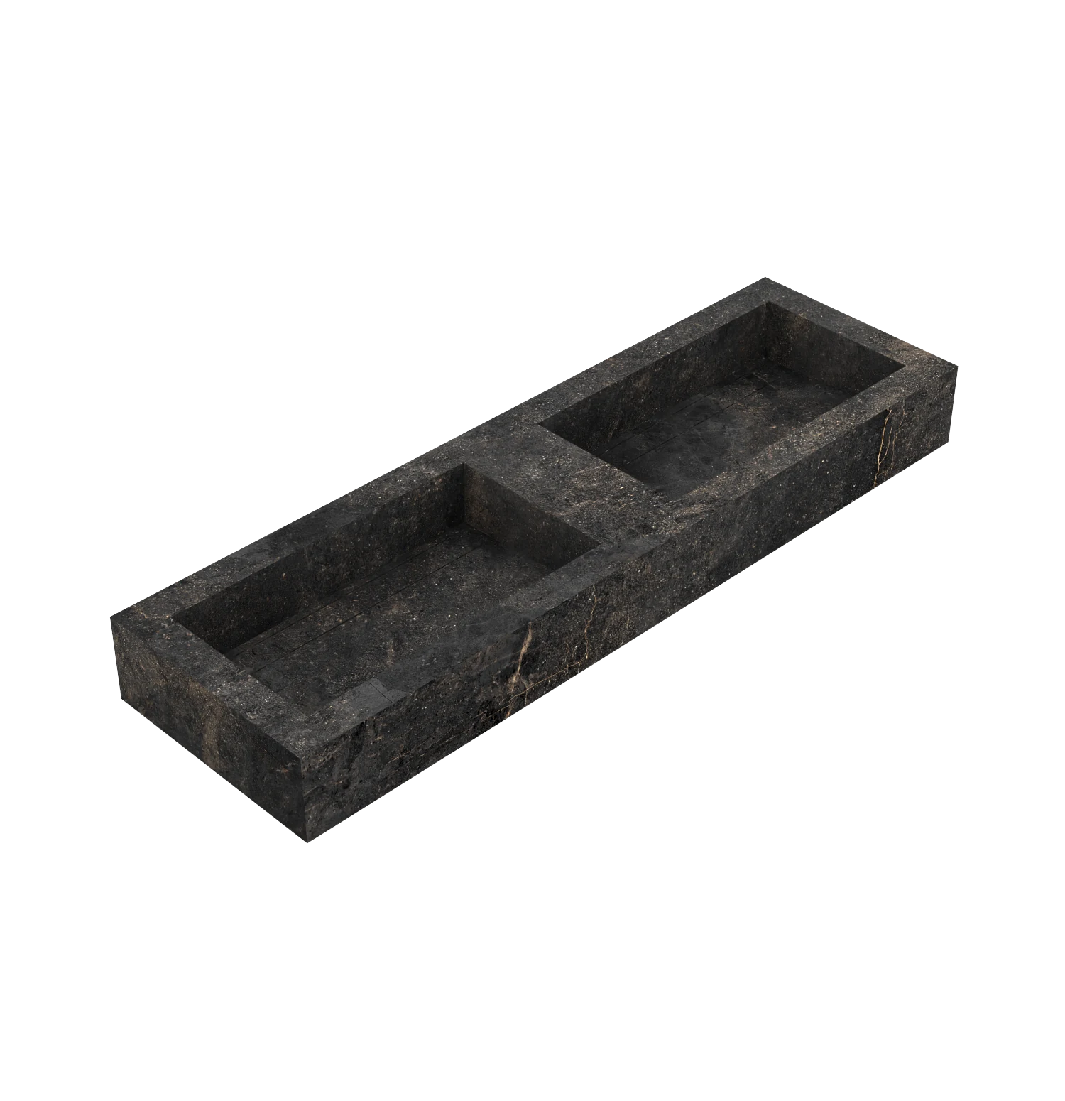 Xeraloox Duo Eterna 150 luxe keramische wastafel op maat gemaakt in Basalto natuursteenlook - afbeelding 3