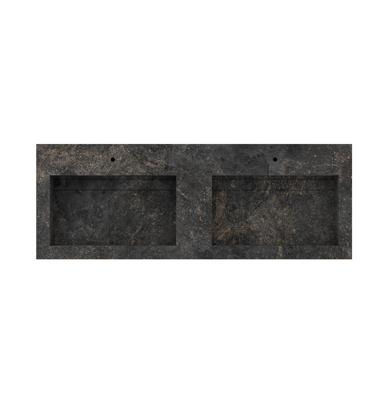 Xeraloox Duo Eterna 150 luxe keramische wastafel op maat gemaakt in Basalto natuursteenlook - afbeelding 5