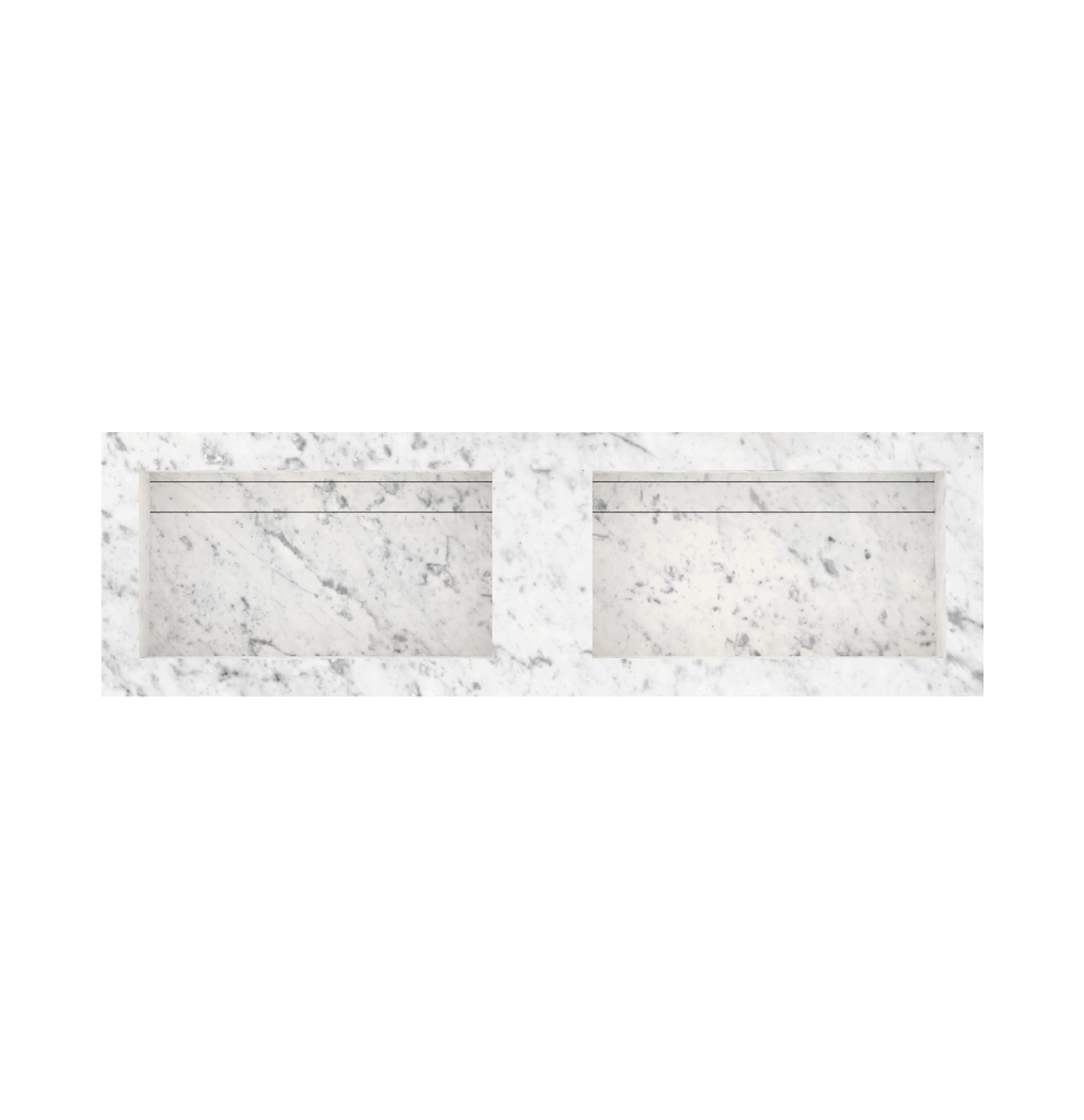 Xeraloox Duo Eterna 150 luxe keramische wastafel op maat gemaakt in Carrara Classic marmerlook - afbeelding 4