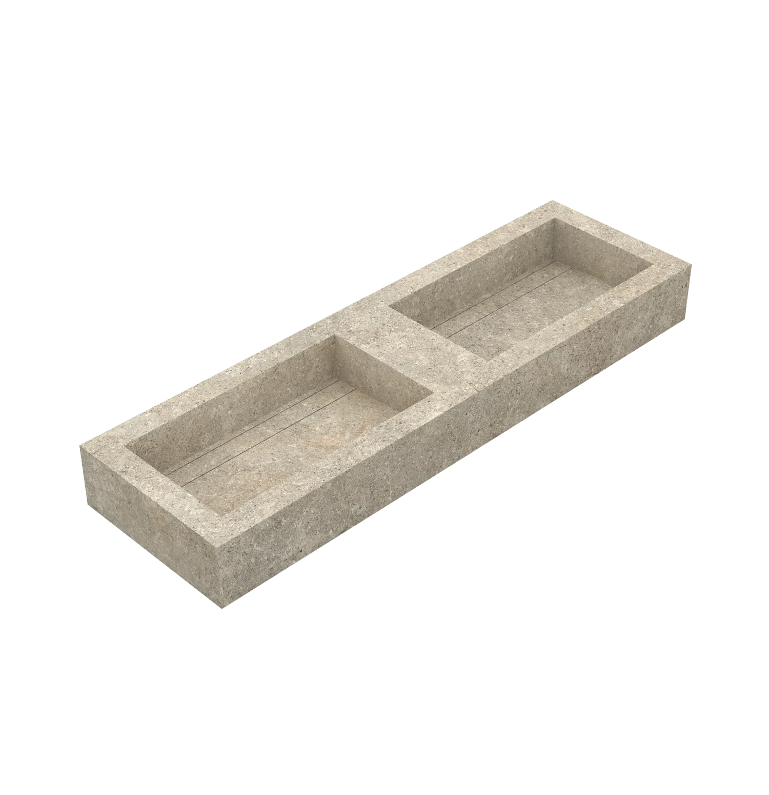 Xeraloox Duo Eterna 150 luxe keramische wastafel op maat gemaakt in Cashmere natuursteenlook - afbeelding 3