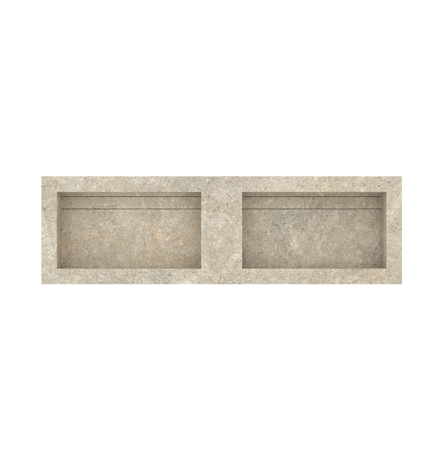 Xeraloox Duo Eterna 150 luxe keramische wastafel op maat gemaakt in Cashmere natuursteenlook - afbeelding 4