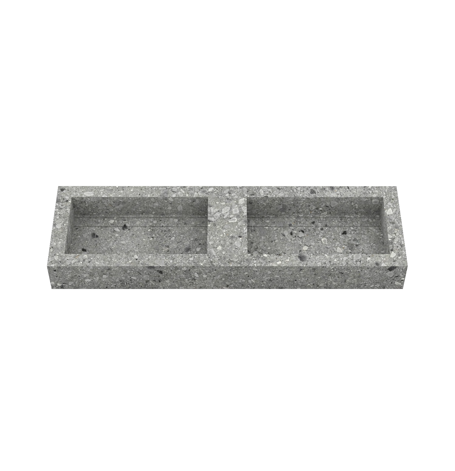 Xeraloox Duo Eterna 150 luxe keramische wastafel op maat gemaakt in Ceppo di Gre natuursteenlook - afbeelding 2