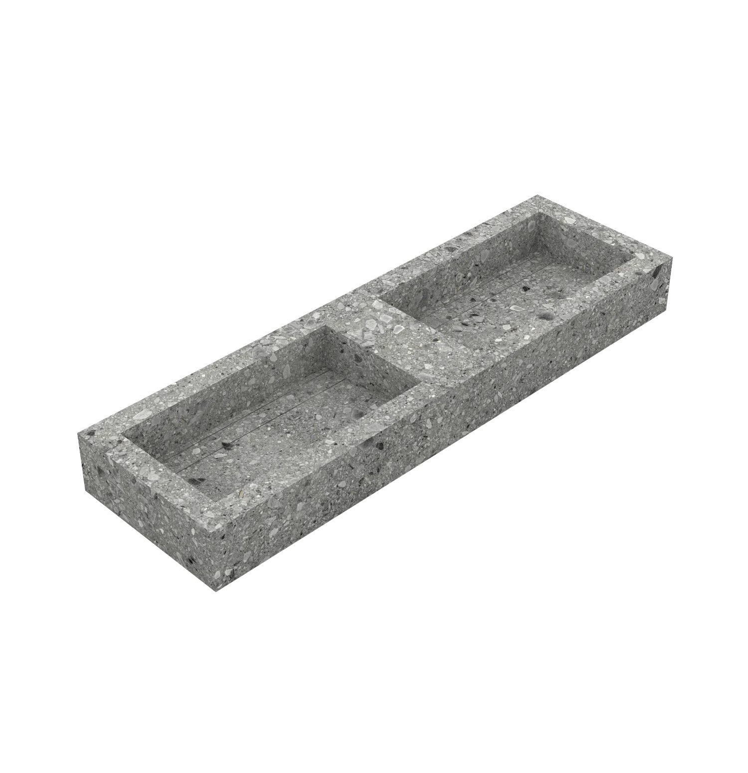 Xeraloox Duo Eterna 150 luxe keramische wastafel op maat gemaakt in Ceppo di Gre natuursteenlook - afbeelding 3