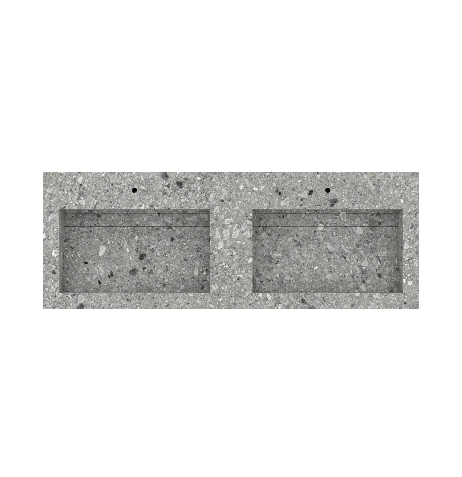 Xeraloox Duo Eterna 150 luxe keramische wastafel op maat gemaakt in Ceppo di Gre natuursteenlook - afbeelding 5