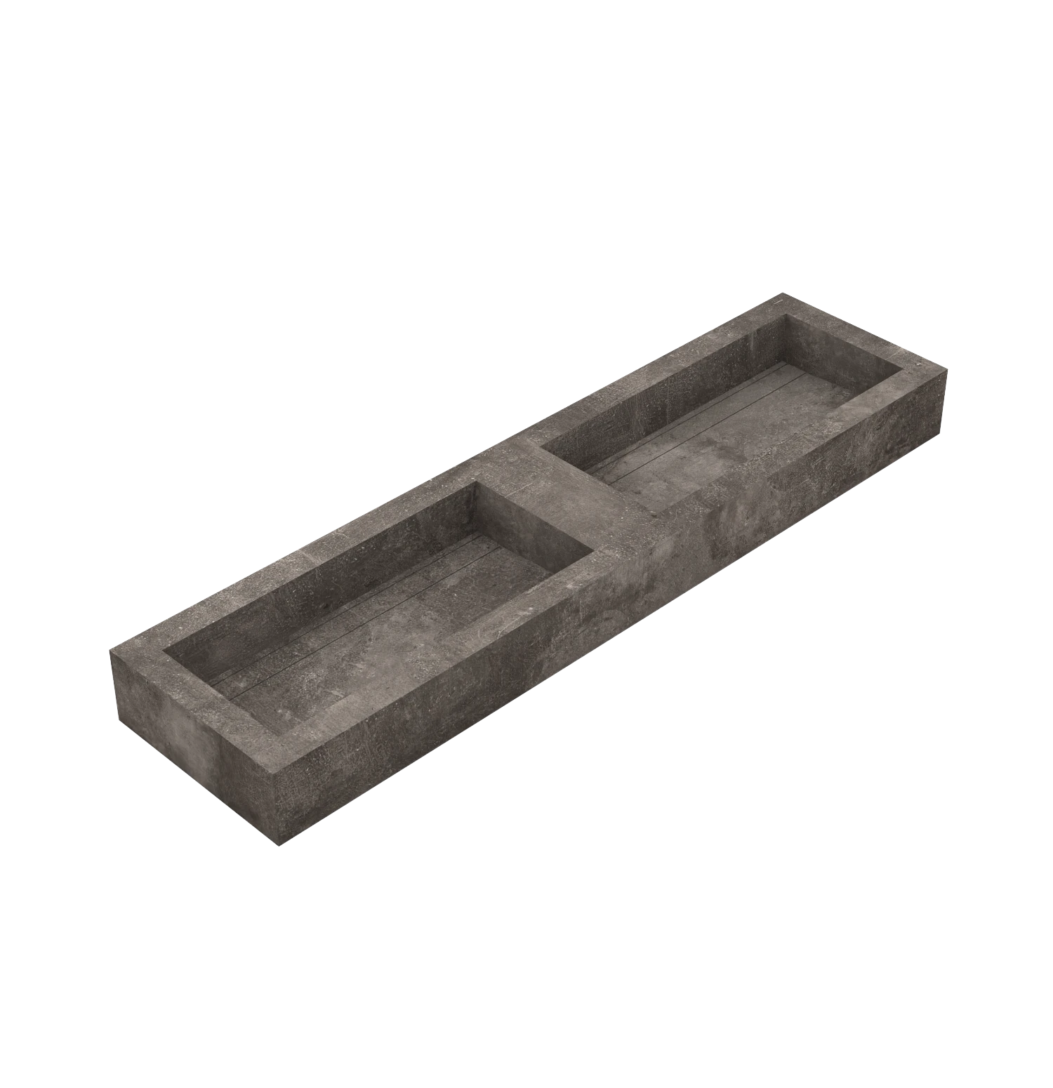 Xeraloox Duo Eterna 180 luxe keramische wastafel op maat gemaakt in Charcoal betonlook - afbeelding 3