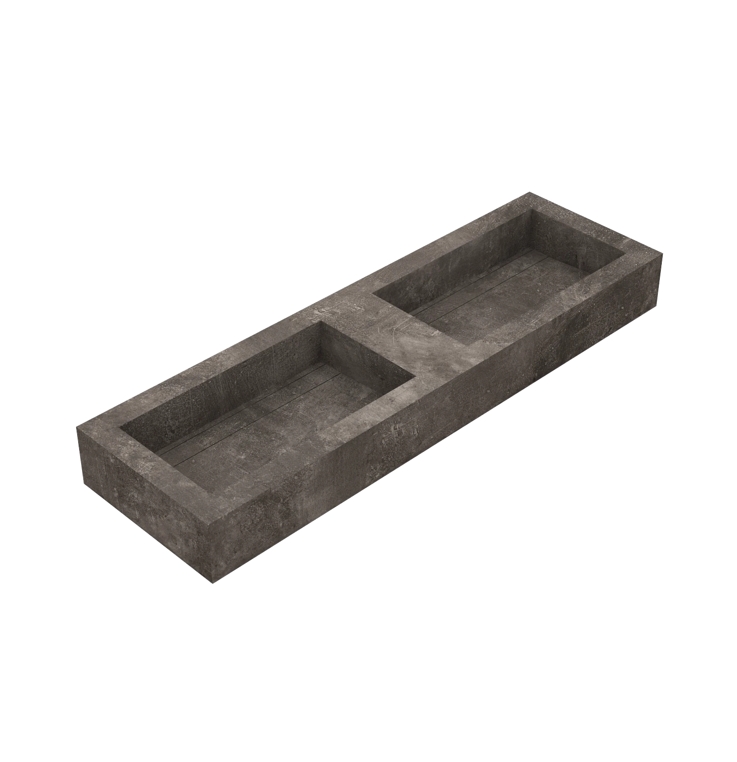 Xeraloox Duo Eterna 150 luxe keramische wastafel op maat gemaakt in Charcoal betonlook - afbeelding 3