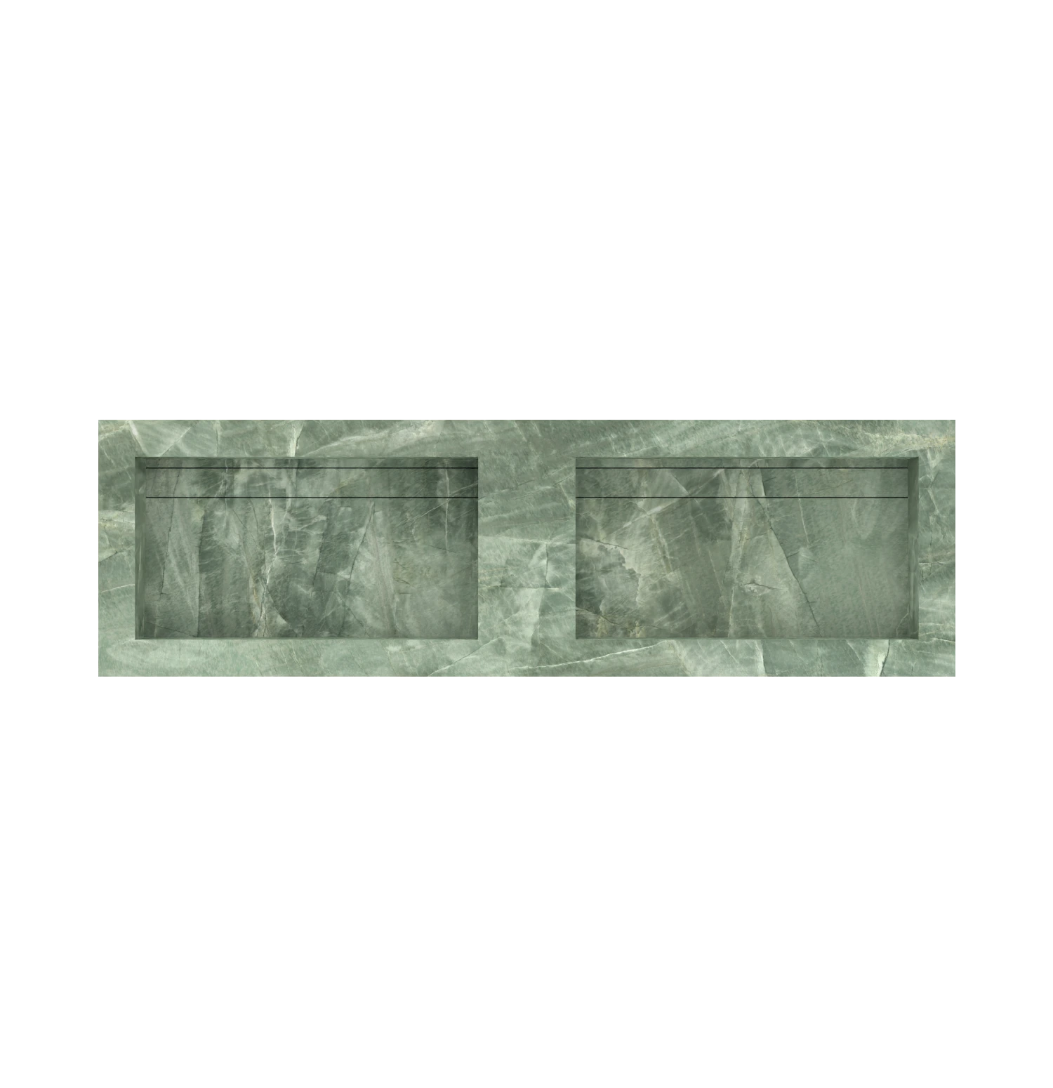 Xeraloox Duo Eterna 150 luxe keramische wastafel op maat gemaakt in Emerald Green marmerlook - afbeelding 4