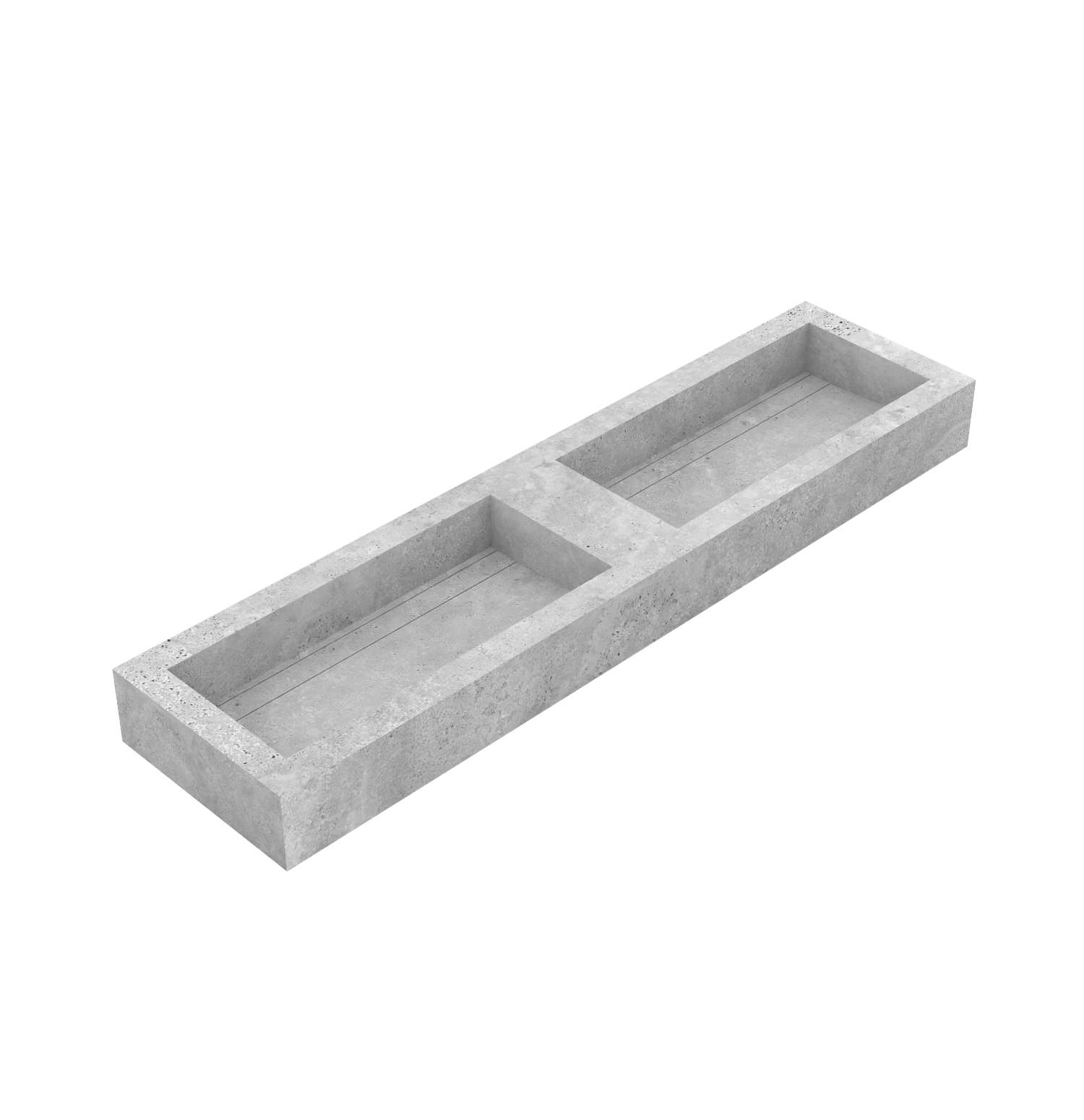 Xeraloox Duo Eterna 180 luxe keramische wastafel op maat gemaakt in Grey Cross natuursteenlook - afbeelding 3