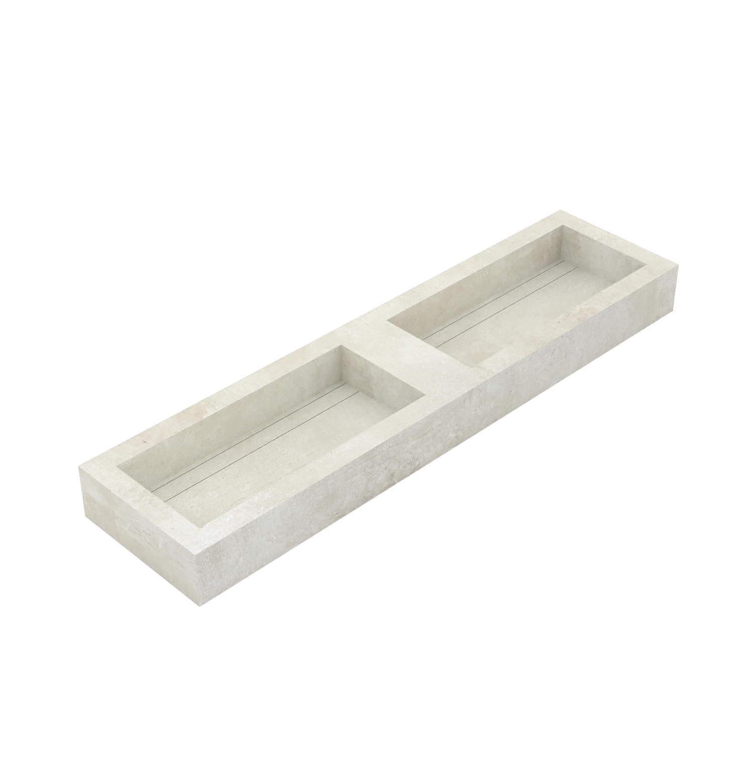 Xeraloox Duo Eterna 180 luxe keramische wastafel op maat gemaakt in Light Fog betonlook - afbeelding 3