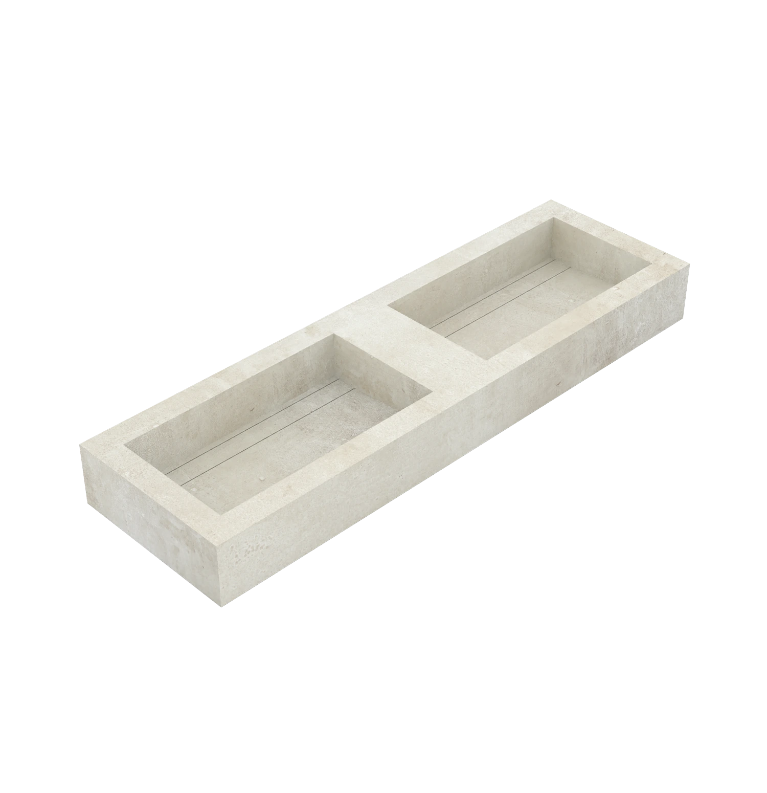 Xeraloox Duo Eterna 150 luxe keramische wastafel op maat gemaakt in Light Mist betonlook - afbeelding 3