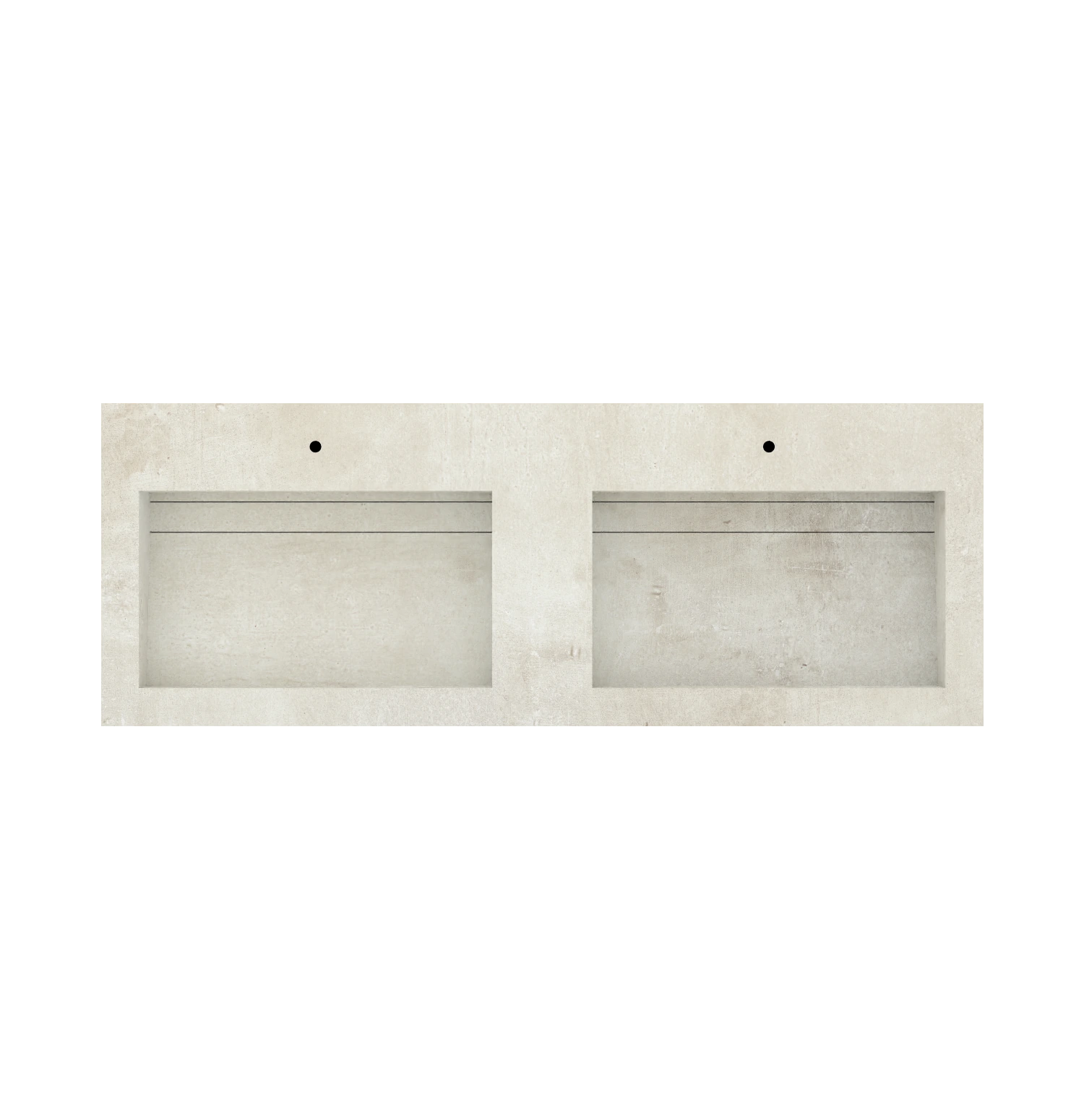 Xeraloox Duo Eterna 150 luxe keramische wastafel op maat gemaakt in Light Mist betonlook - afbeelding 5