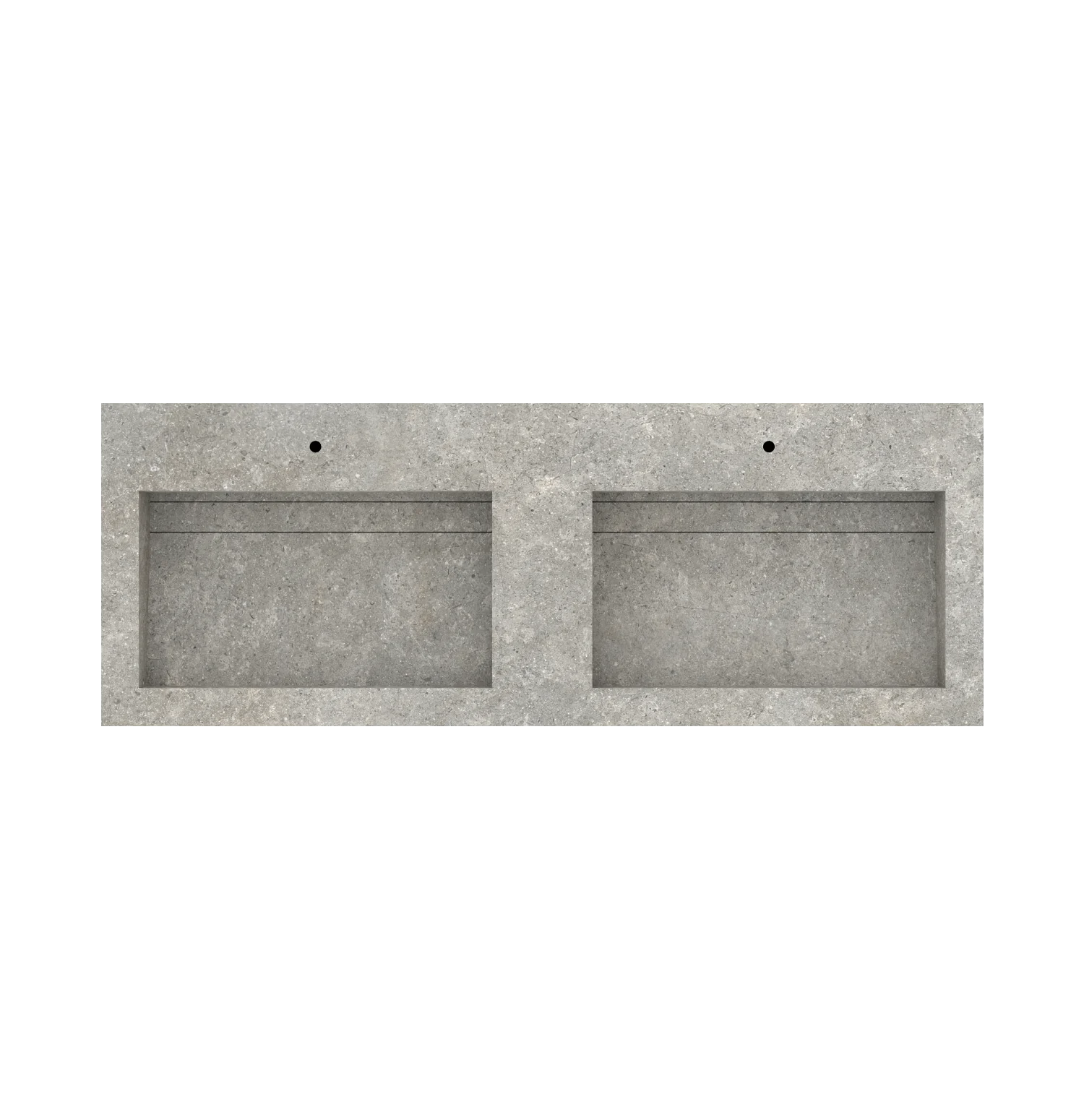 Xeraloox Duo Eterna 150 luxe keramische wastafel op maat gemaakt in Pearl Grey natuursteenlook - afbeelding 5