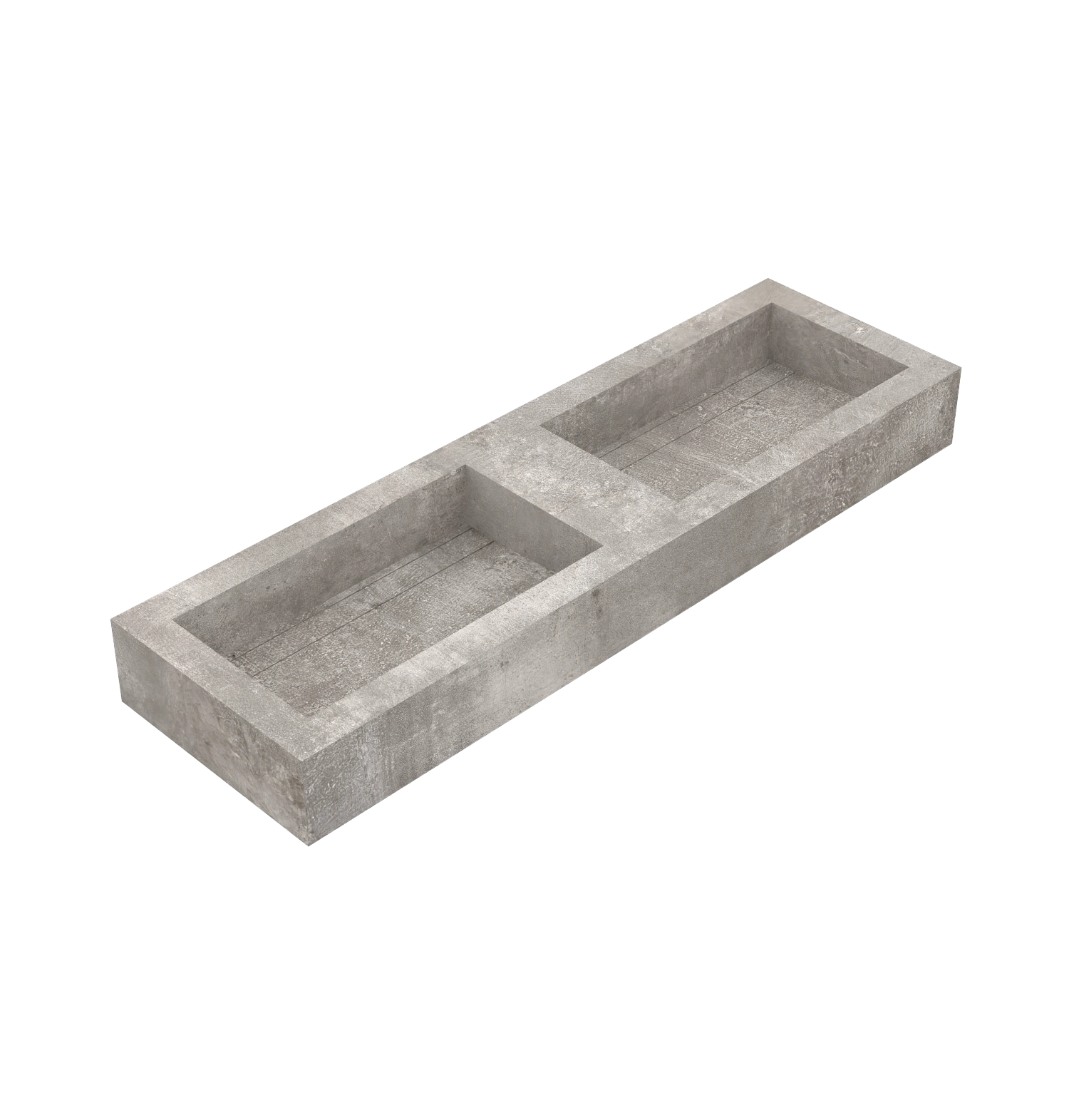 Xeraloox Duo Eterna 150 luxe keramische wastafel op maat gemaakt in Shell Grey betonlook - afbeelding 3