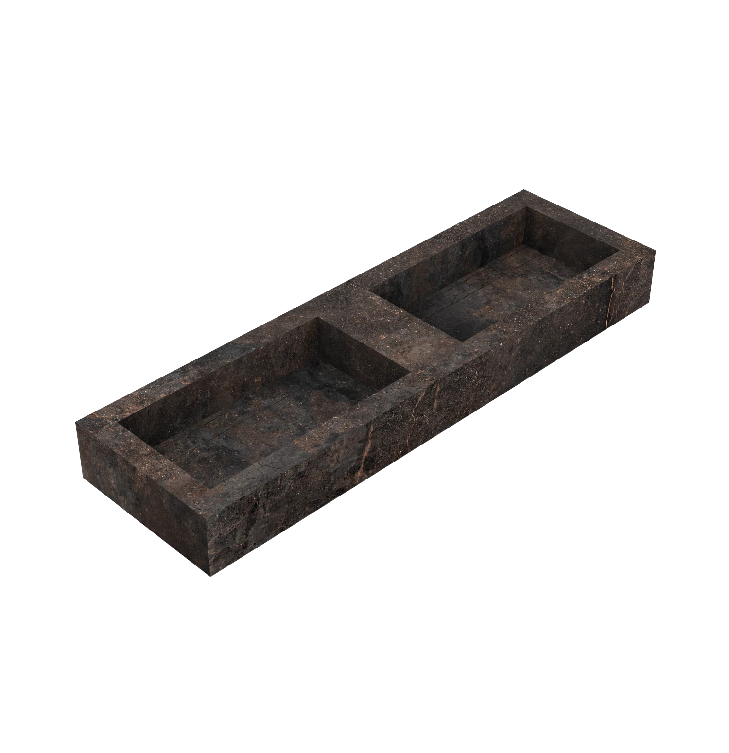 Xeraloox Duo Eterna 150 luxe keramische wastafel op maat gemaakt in Toscano natuursteenlook - afbeelding 3