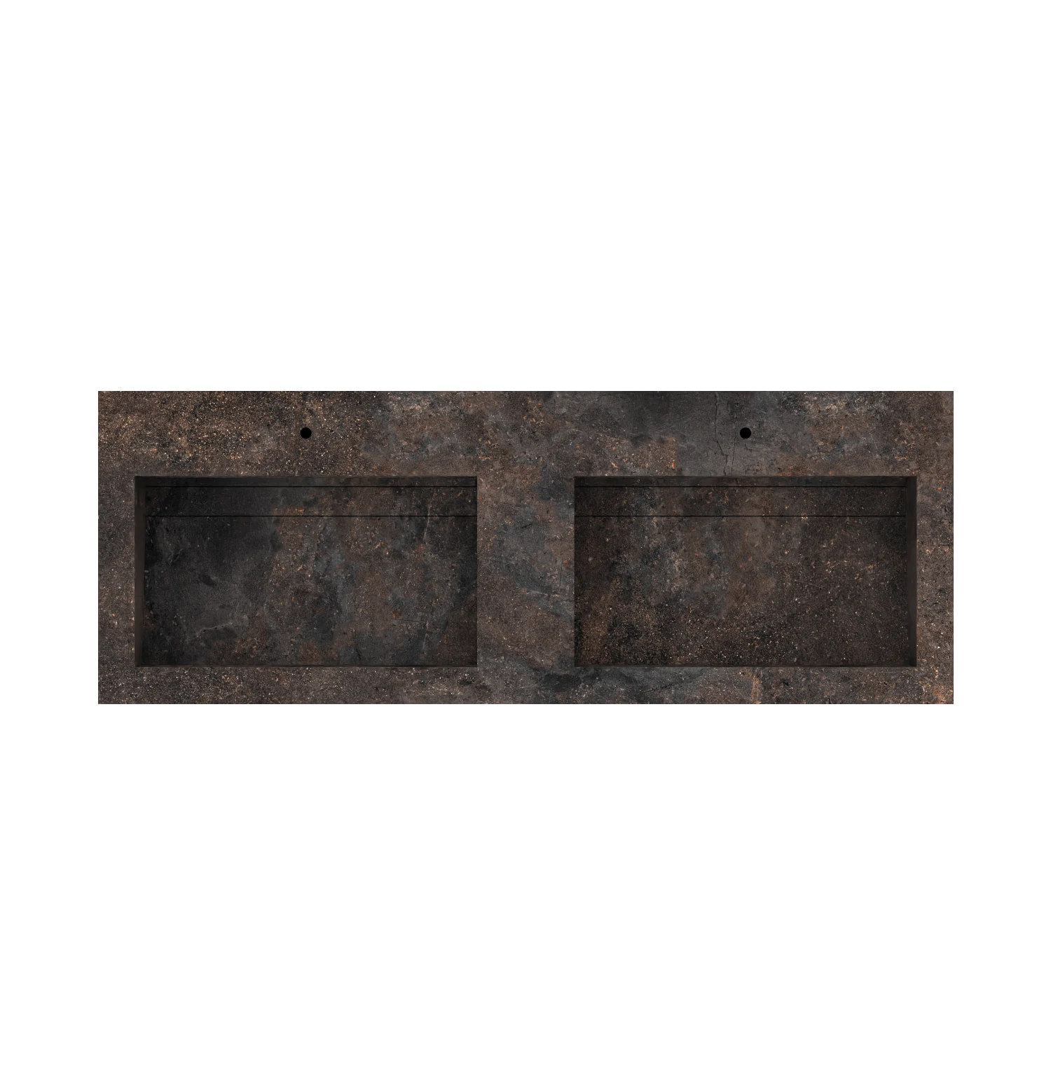 Xeraloox Duo Eterna 150 luxe keramische wastafel op maat gemaakt in Toscano natuursteenlook - afbeelding 5