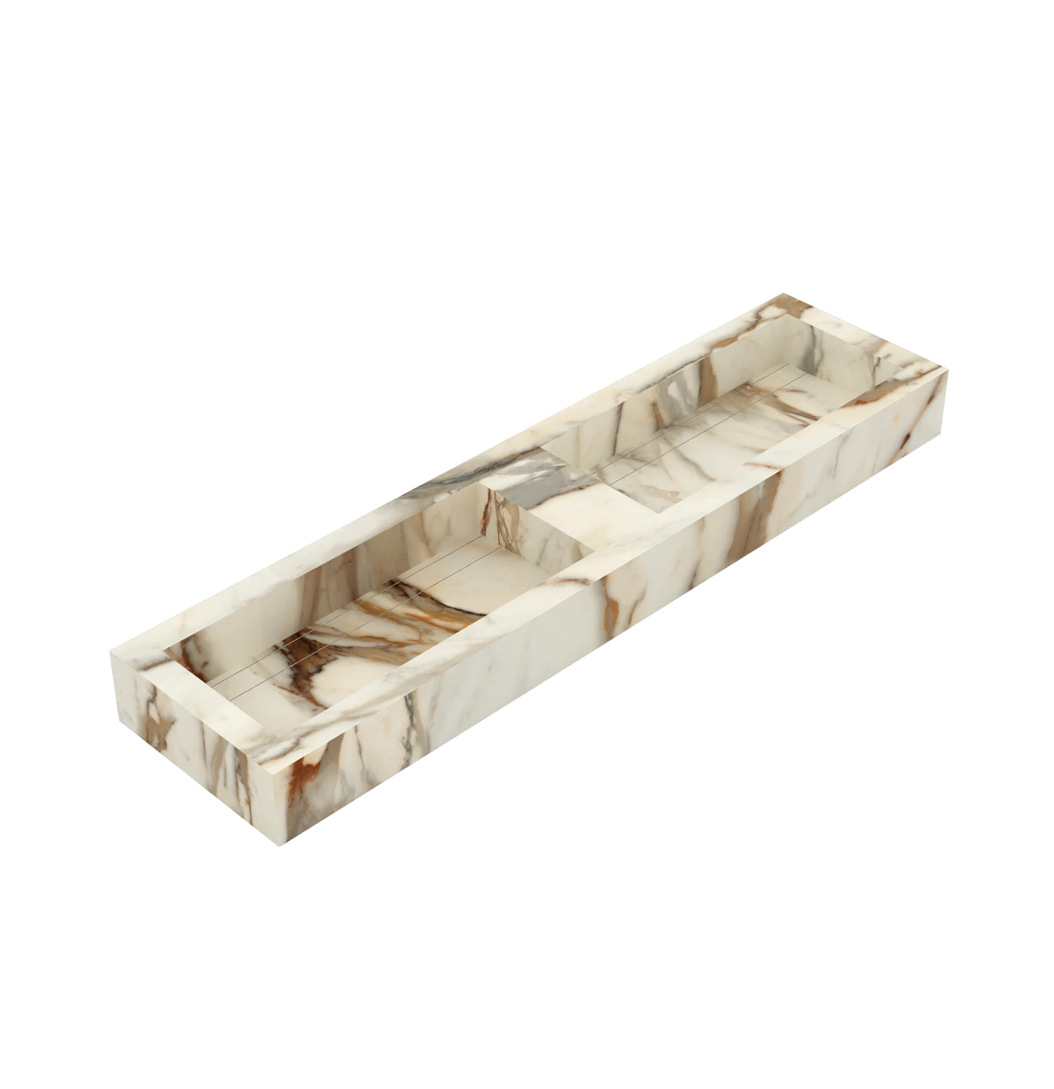 Xeraloox Duo Eterna 180 luxe keramische wastafel op maat gemaakt in Calacatta Rustic marmerlook - afbeelding 3