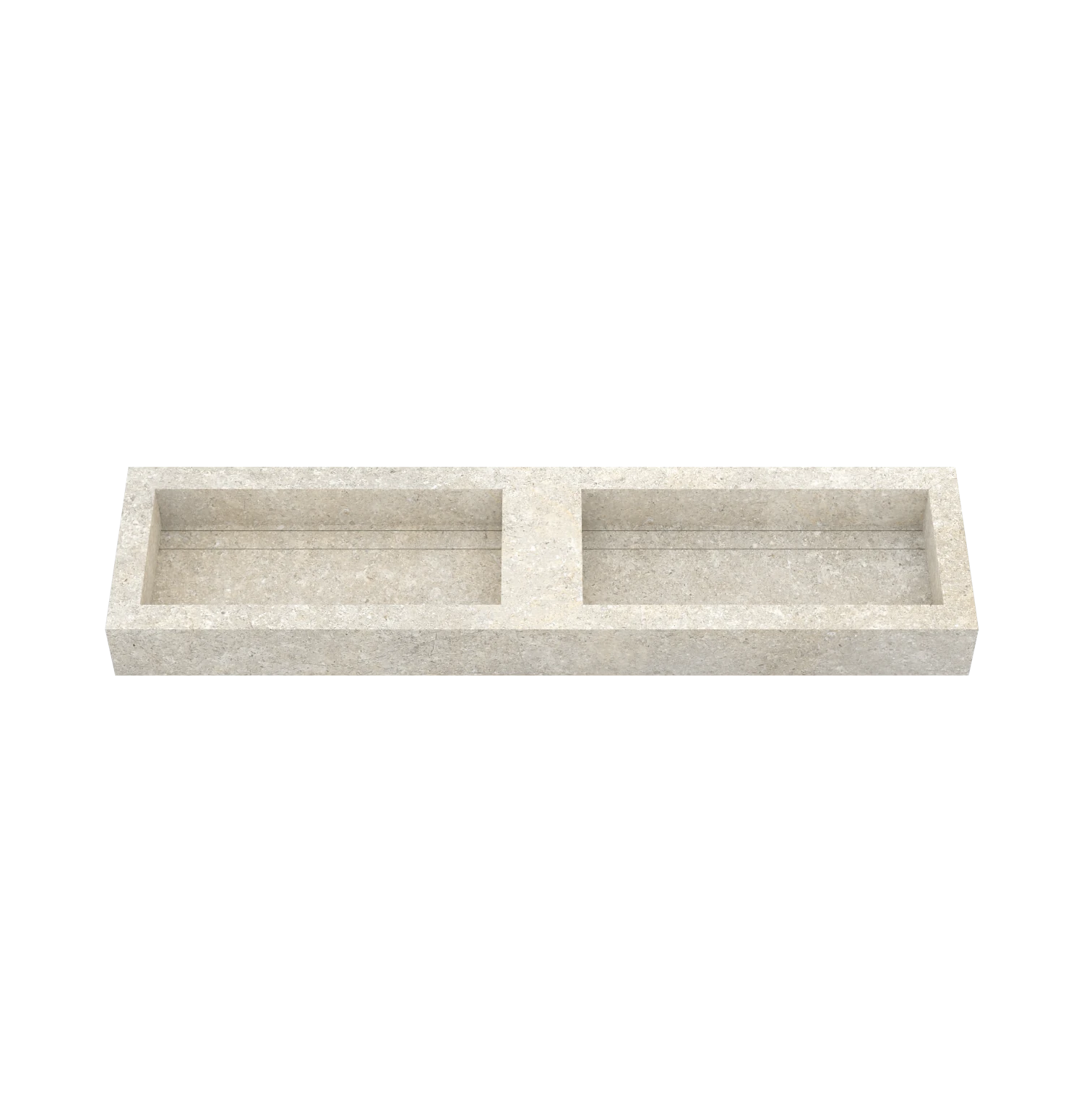 Xeraloox Duo Eterna 180 luxe keramische wastafel op maat gemaakt in Ivory natuursteenlook - afbeelding 2