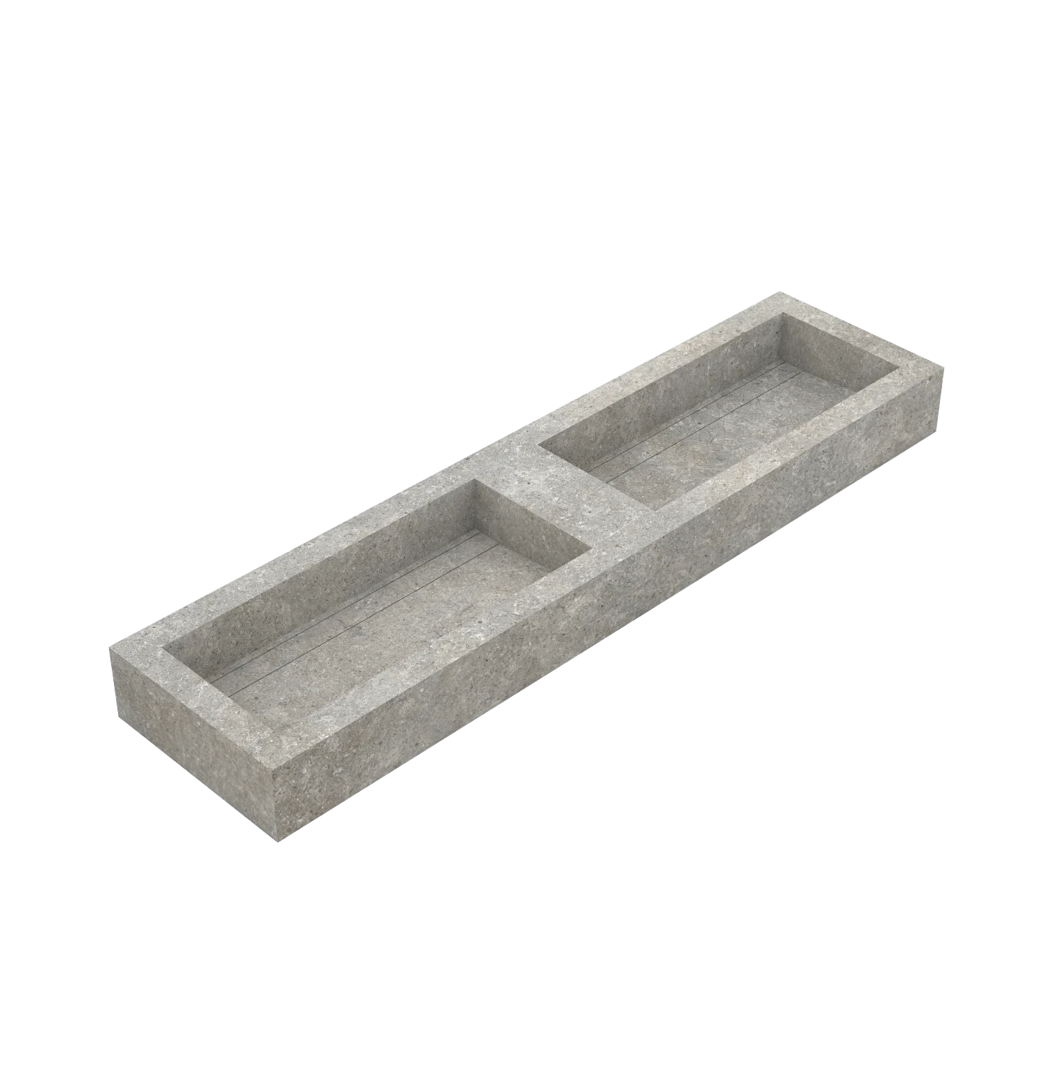 Xeraloox Duo Eterna 180 luxe keramische wastafel op maat gemaakt in Pearl Grey natuursteenlook - afbeelding 3