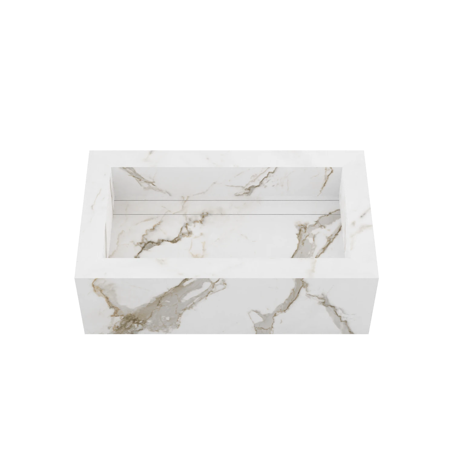 Xeraloox Eterna 70 luxe keramische wastafel op maat gemaakt in Calacatta Classic marmerlook - afbeelding 2