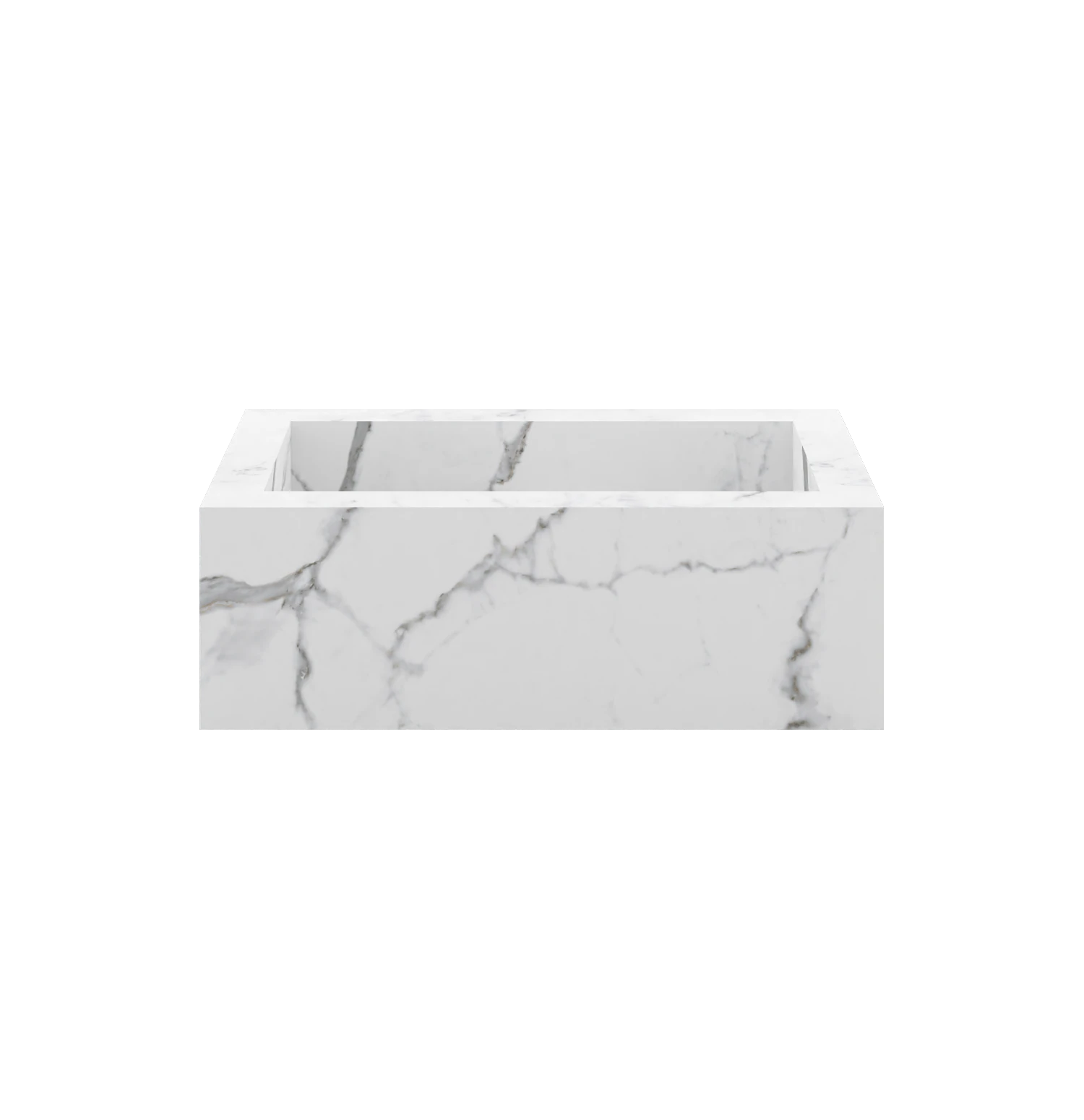 Xeraloox Eterna 70 luxe keramische wastafel op maat gemaakt in Calacatta Pure marmerlook - afbeelding 1