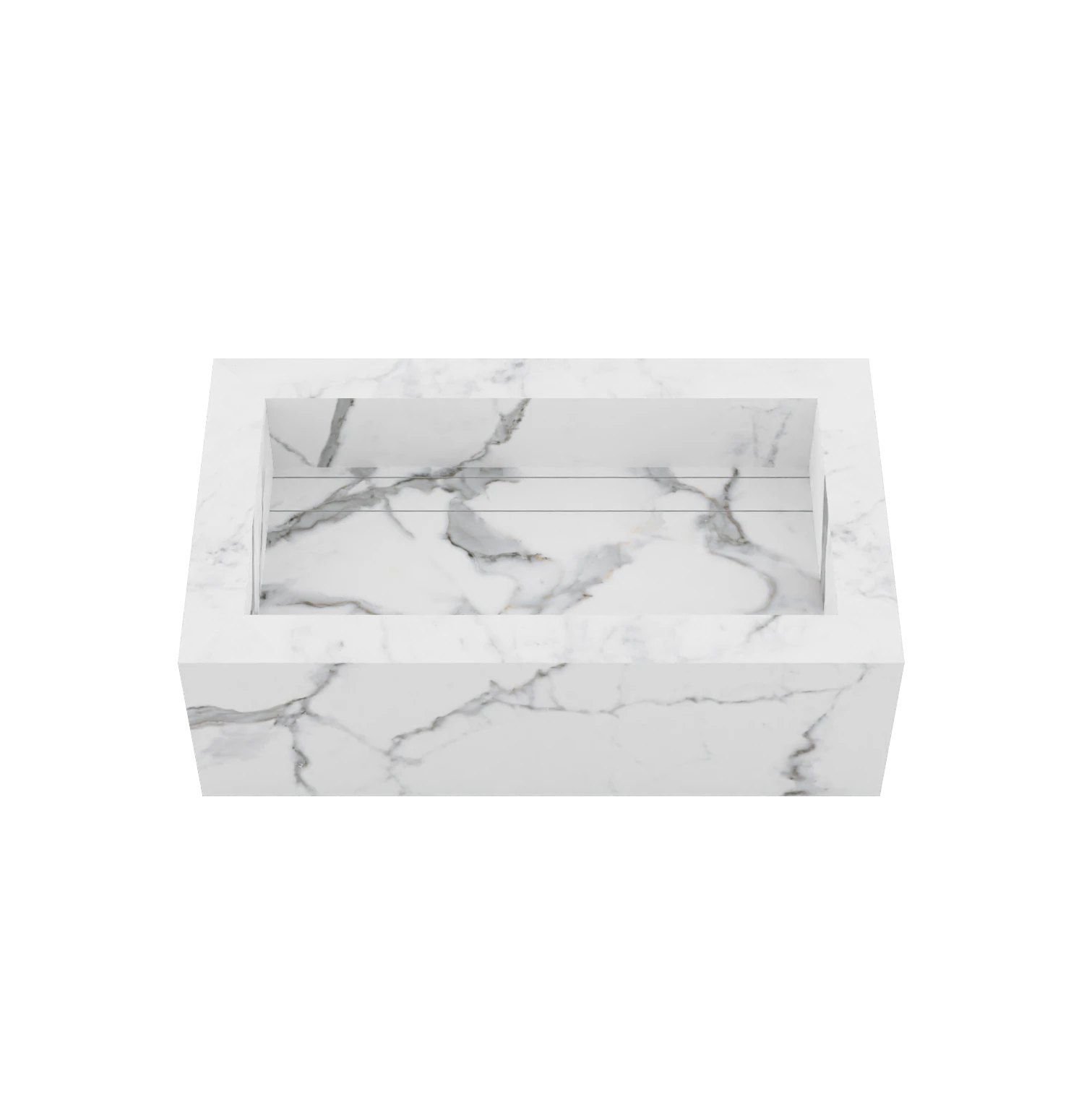 Xeraloox Eterna 70 luxe keramische wastafel op maat gemaakt in Calacatta Pure marmerlook - afbeelding 2