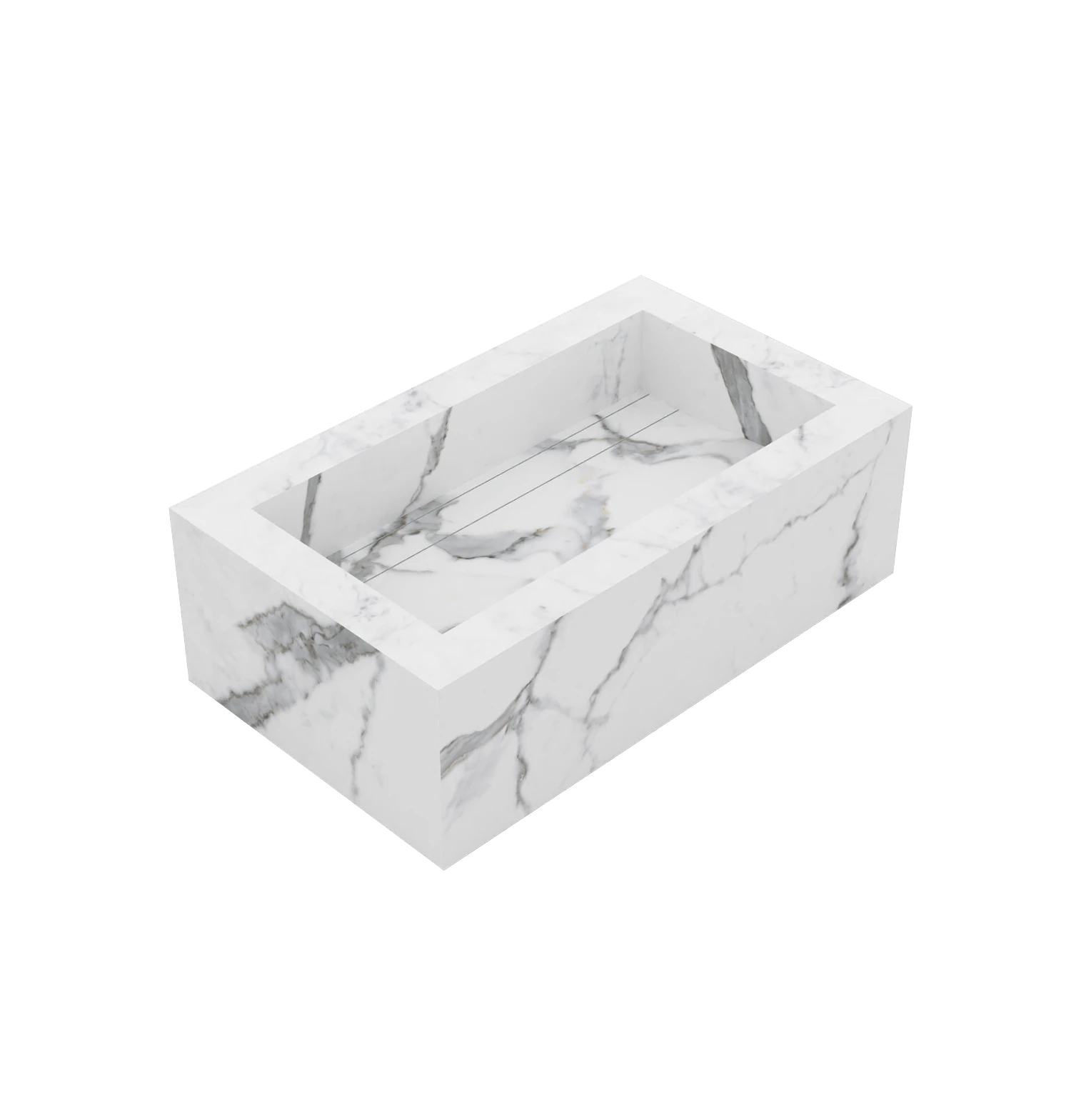 Xeraloox Eterna 70 luxe keramische wastafel op maat gemaakt in Calacatta Pure marmerlook - afbeelding 3