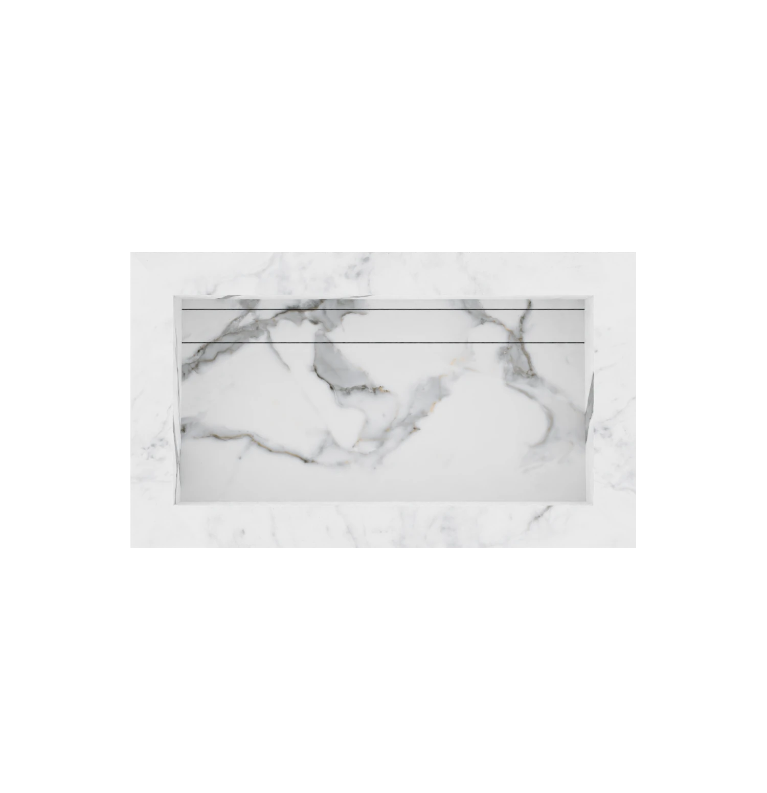 Xeraloox Eterna 70 luxe keramische wastafel op maat gemaakt in Calacatta Pure marmerlook - afbeelding 4