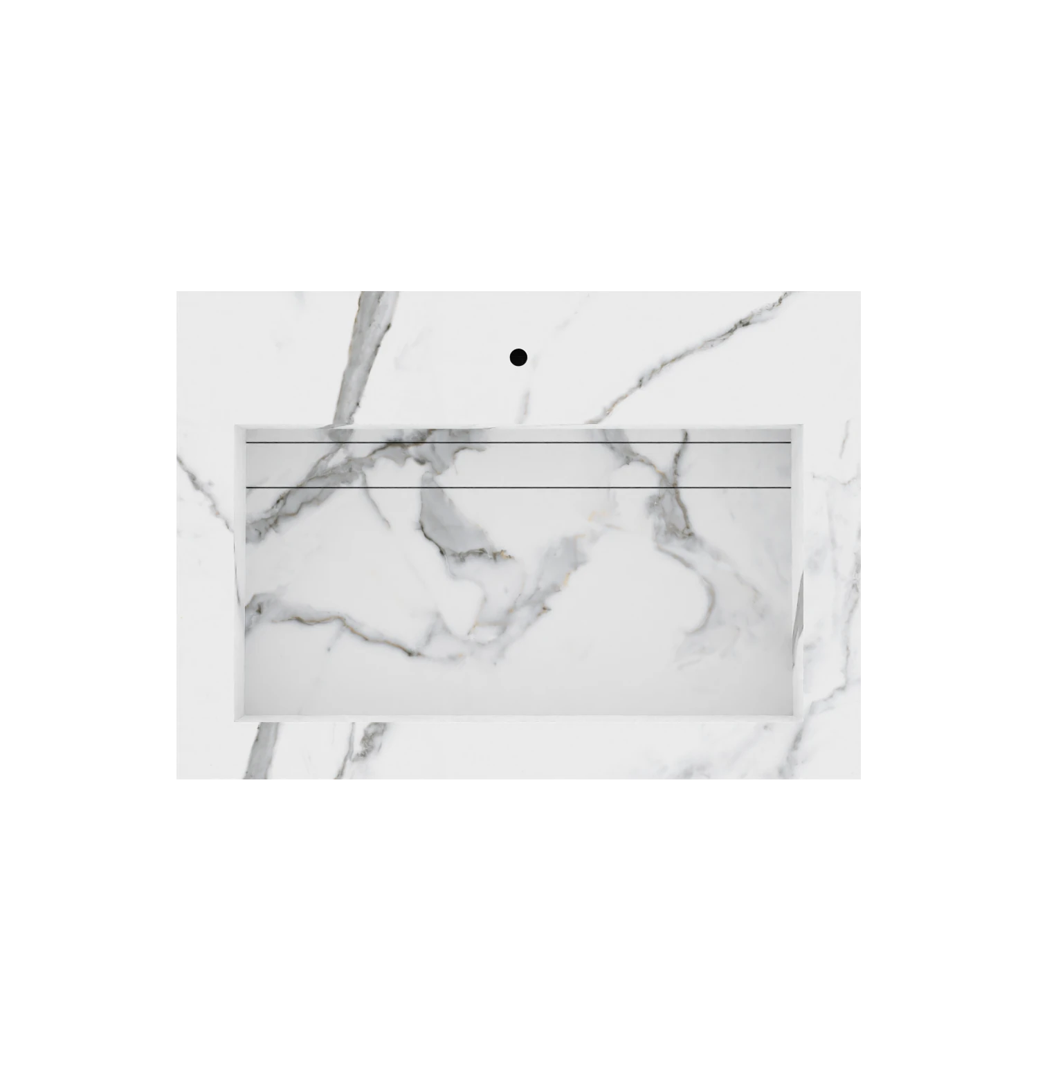 Xeraloox Eterna 70 luxe keramische wastafel op maat gemaakt in Calacatta Pure marmerlook - afbeelding 5