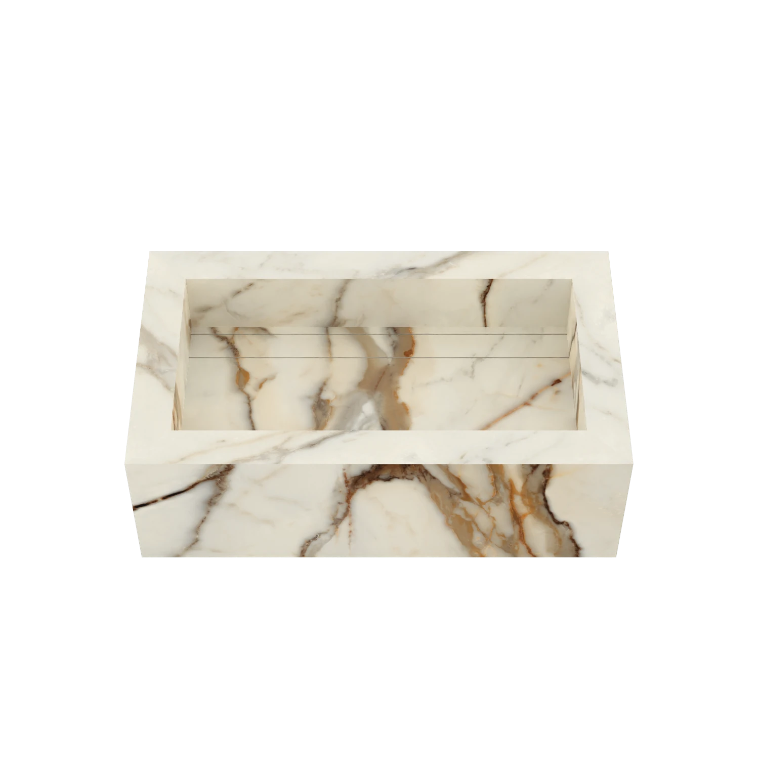 Xeraloox Eterna 70 luxe keramische wastafel op maat gemaakt in Calacatta Rustic marmerlook - afbeelding 2