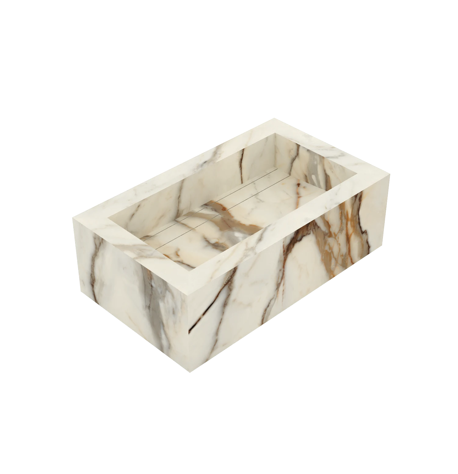 Xeraloox Eterna 70 luxe keramische wastafel op maat gemaakt in Calacatta Rustic marmerlook - afbeelding 3