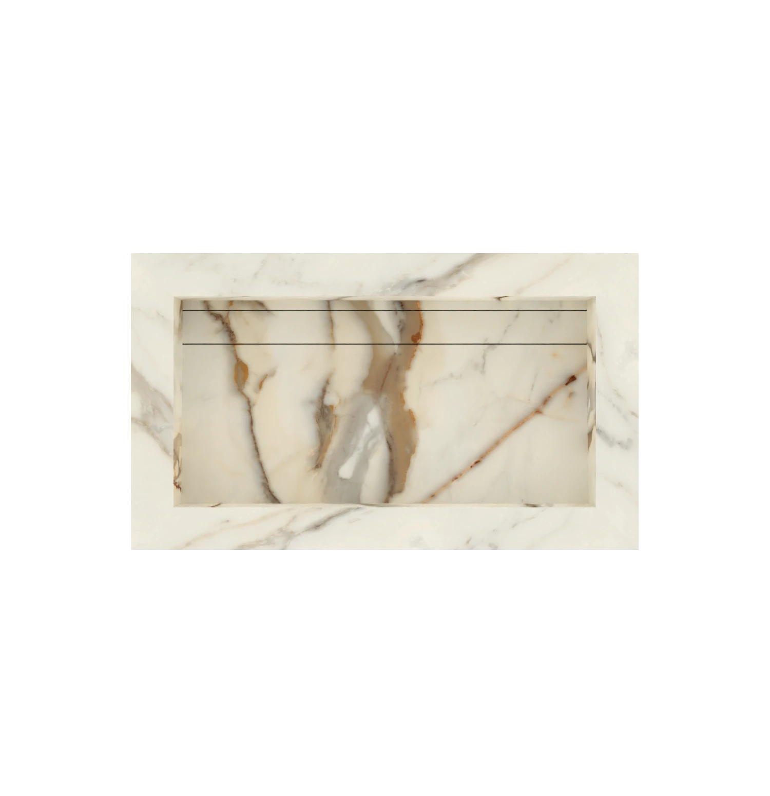 Xeraloox Eterna 70 luxe keramische wastafel op maat gemaakt in Calacatta Rustic marmerlook - afbeelding 4