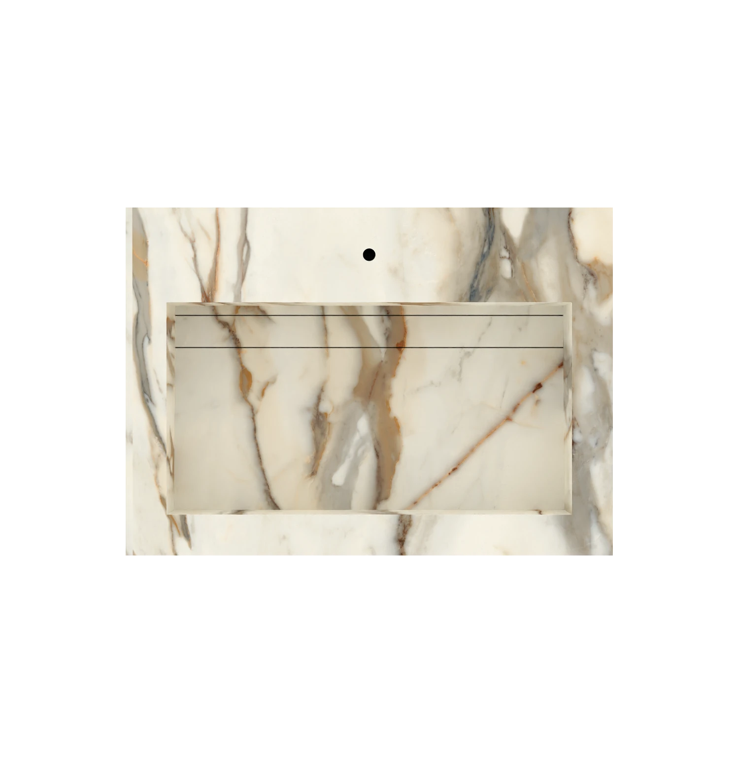 Xeraloox Eterna 70 luxe keramische wastafel op maat gemaakt in Calacatta Rustic marmerlook - afbeelding 5