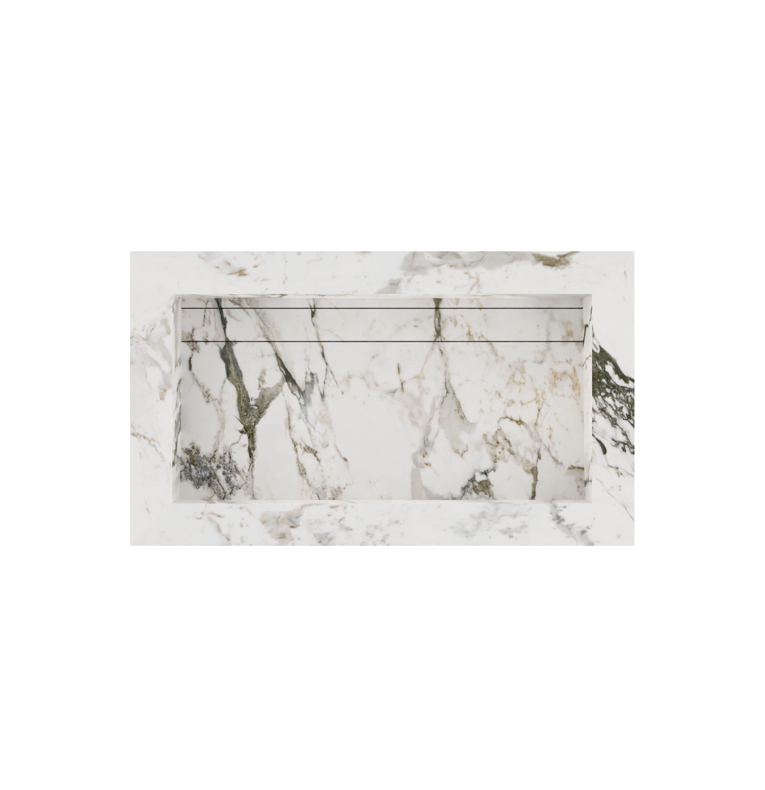 Xeraloox Eterna 70 luxe keramische wastafel op maat gemaakt in Calacatta Capraia marmerlook - afbeelding 4