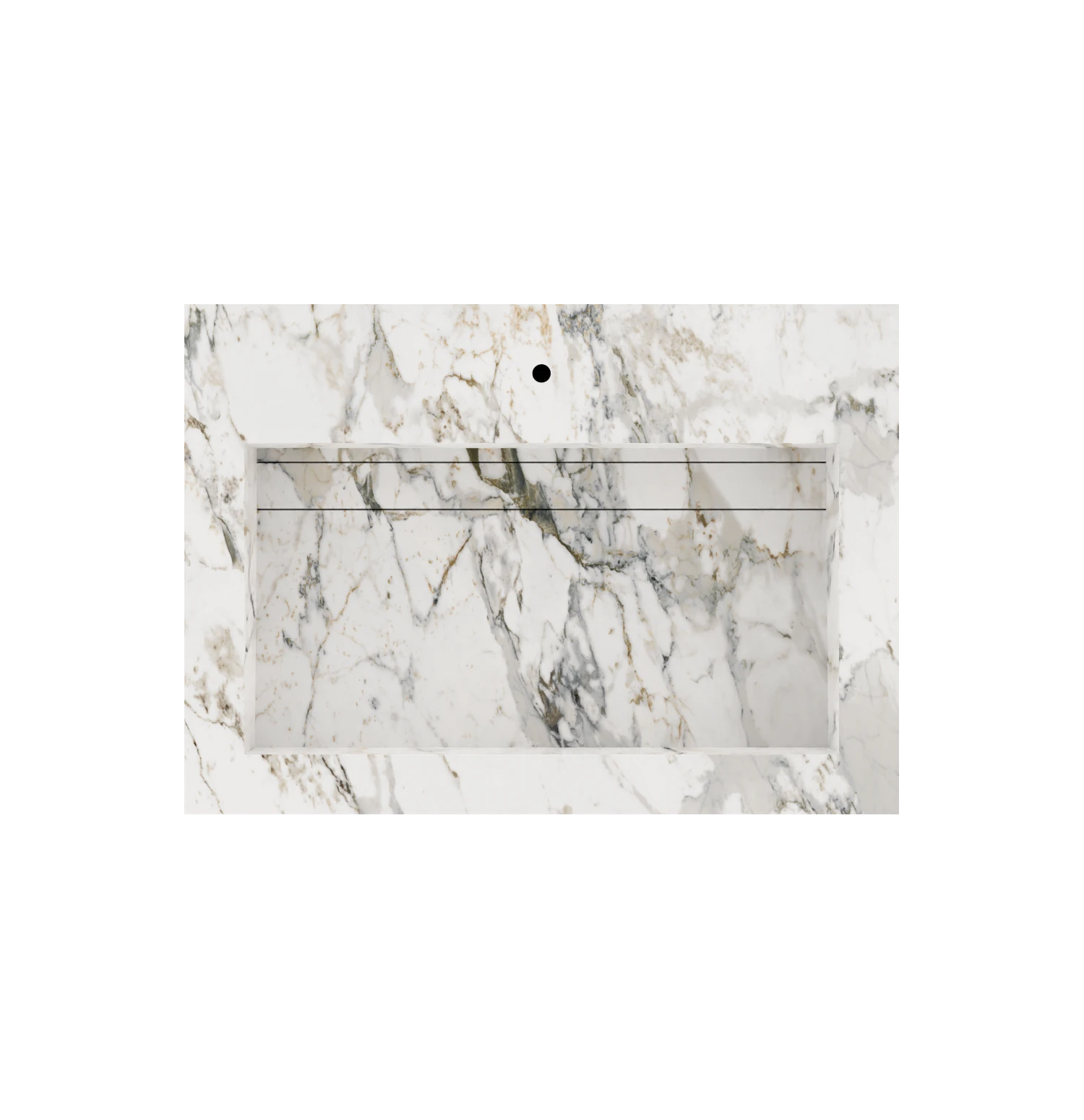 Xeraloox Eterna 70 luxe keramische wastafel op maat gemaakt in Calacatta Capraia marmerlook - afbeelding 5