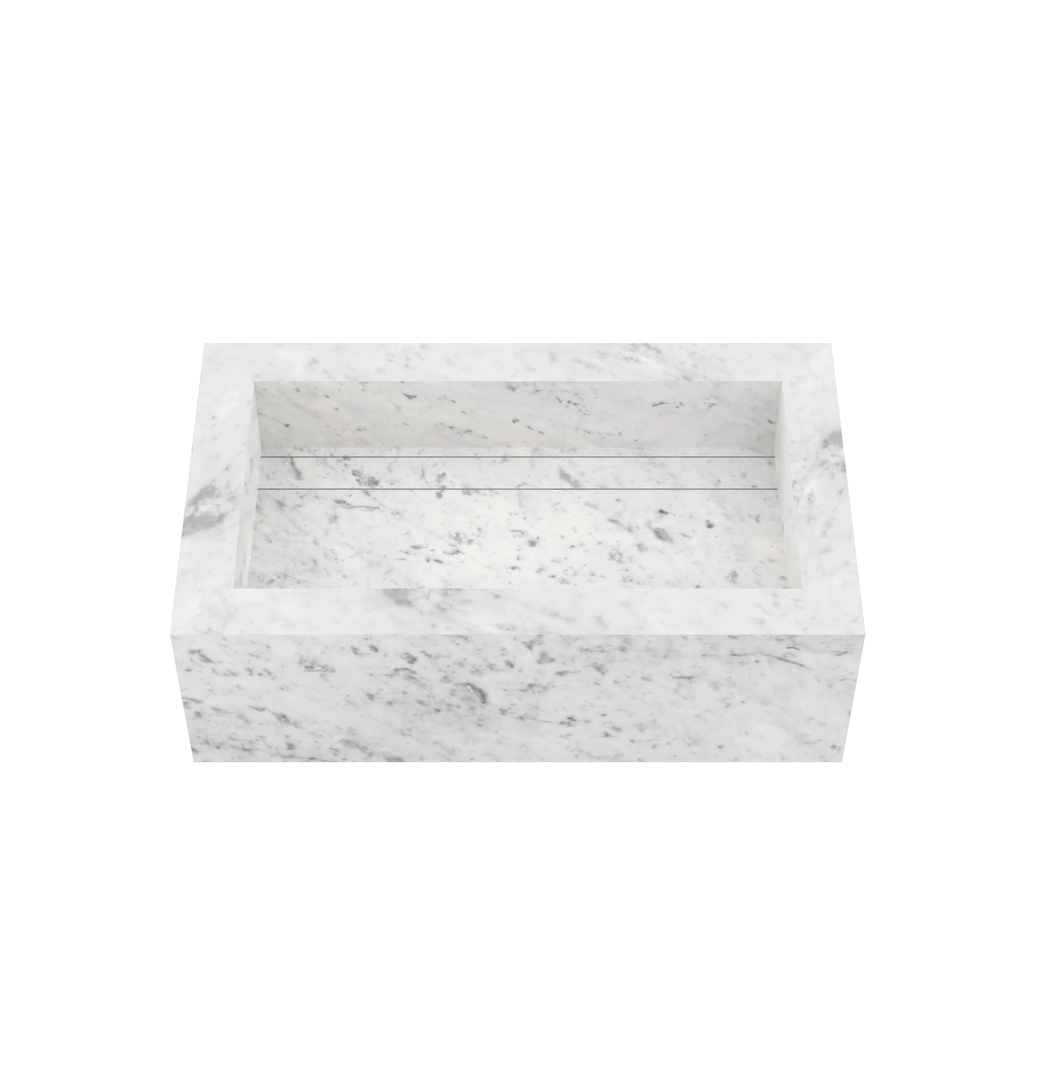 Xeraloox Eterna 70 luxe keramische wastafel op maat gemaakt in Carrara Classic marmerlook - afbeelding 2