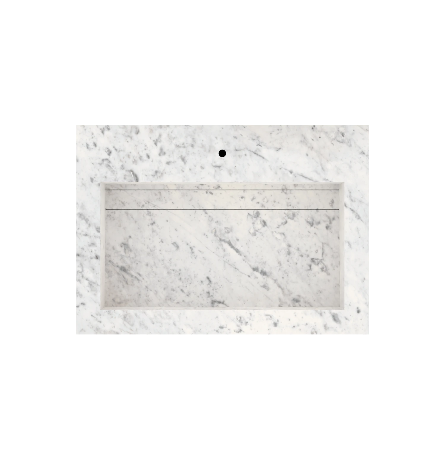 Xeraloox Eterna 70 luxe keramische wastafel op maat gemaakt in Carrara Classic marmerlook - afbeelding 5