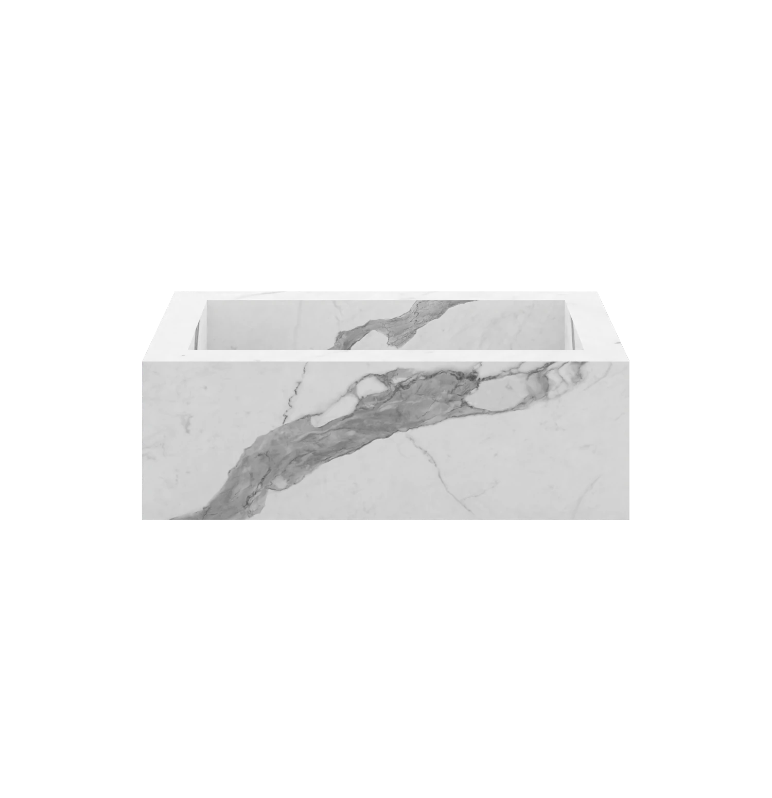 Xeraloox Eterna 70 luxe keramische wastafel op maat gemaakt in Statuario Classic marmerlook - afbeelding 1