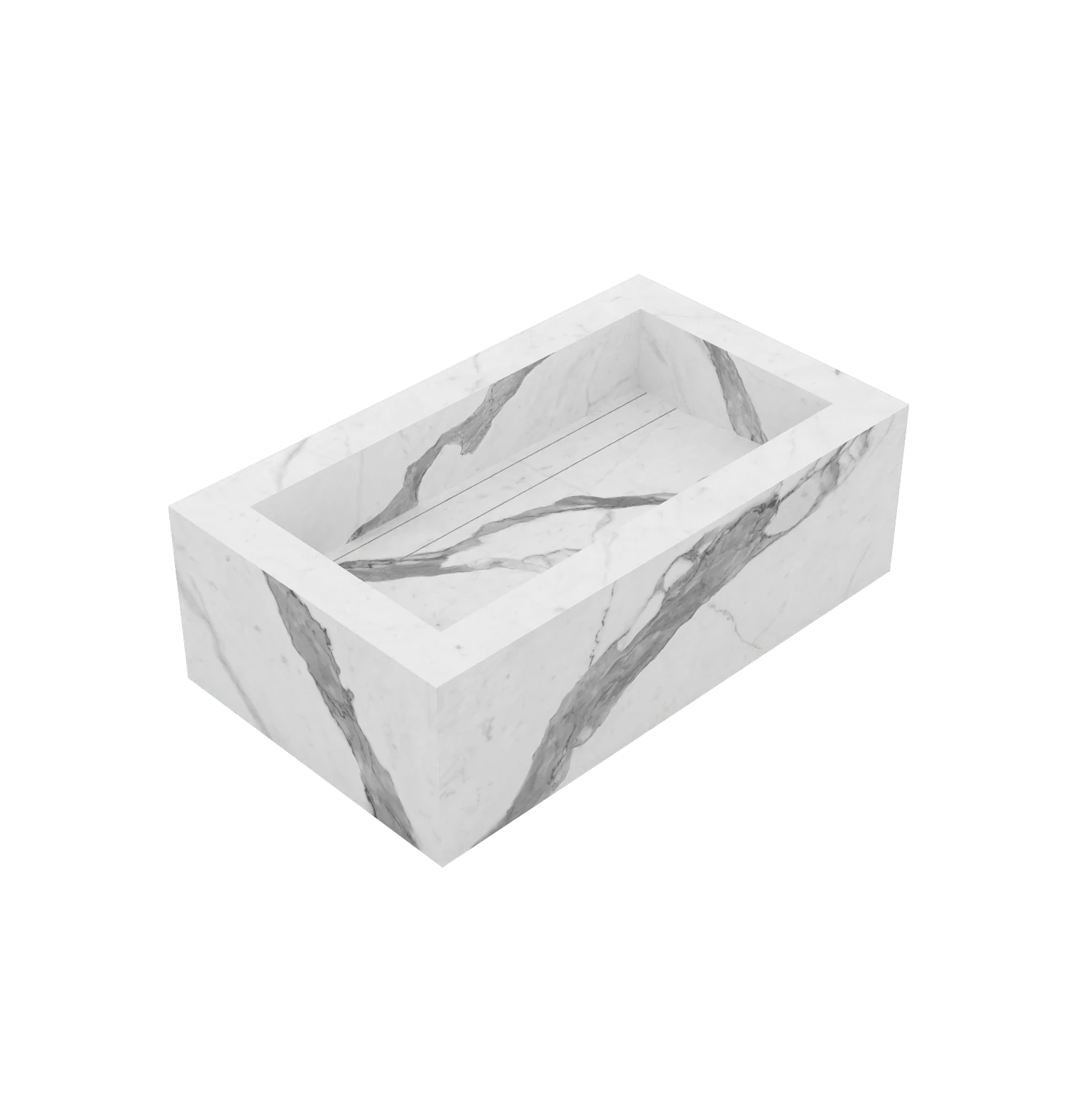 Xeraloox Eterna 70 luxe keramische wastafel op maat gemaakt in Statuario Classic marmerlook - afbeelding 3