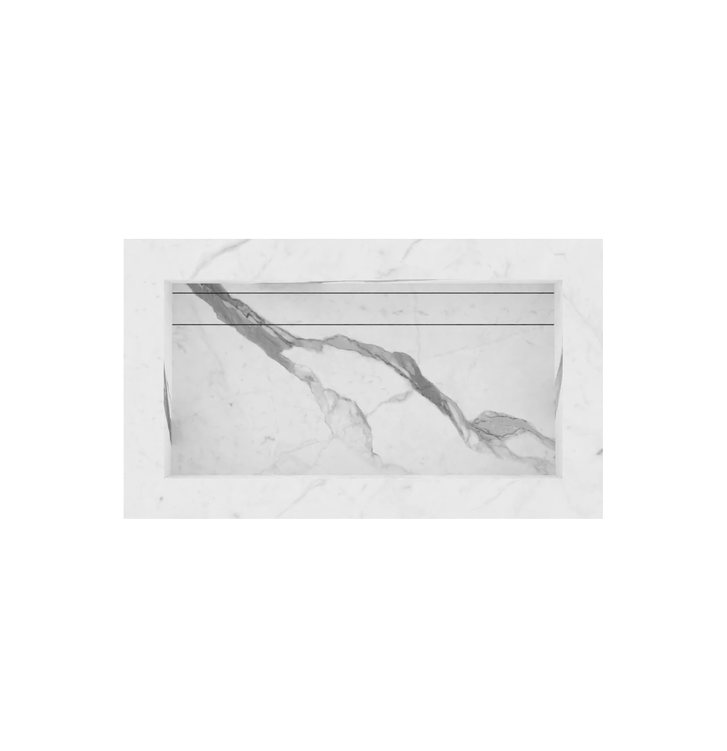 Xeraloox Eterna 70 luxe keramische wastafel op maat gemaakt in Statuario Classic marmerlook - afbeelding 4