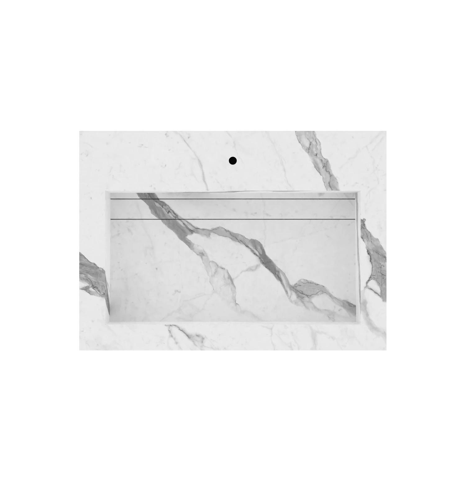 Xeraloox Eterna 70 luxe keramische wastafel op maat gemaakt in Statuario Classic marmerlook - afbeelding 5